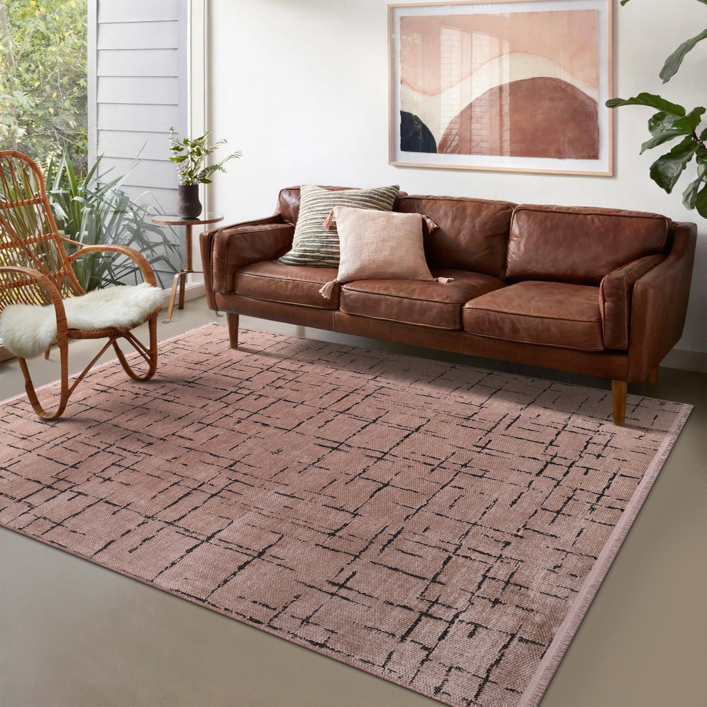 Ljuva Home Machine Washable Rug NT201 – BROWN Soft Chenille