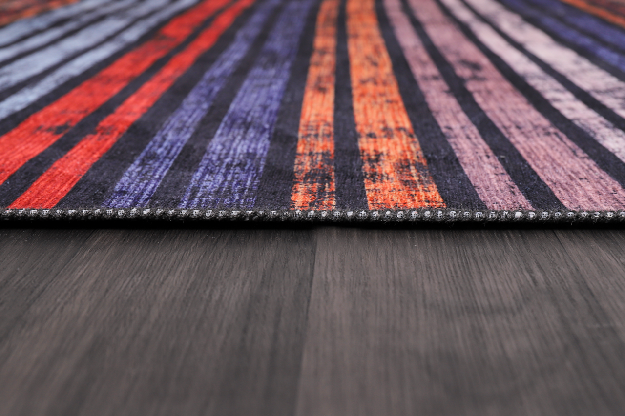 Ljuva Home Geometric Black & White Patchwork Washable Rug Design 1336