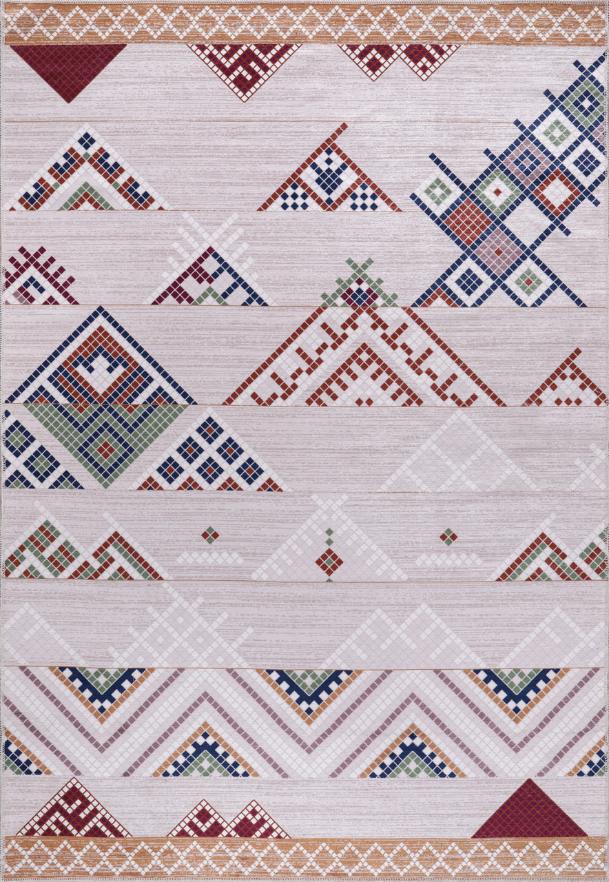 Ljuva Home - Bohemian Grey Striped Washable Rug, Design NL1002