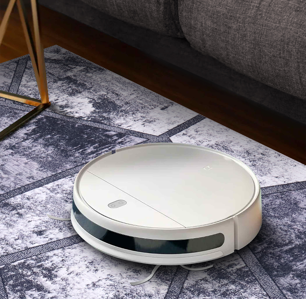 Ljuva Home Geometric Black & White Patchwork Washable Rug Design 4001