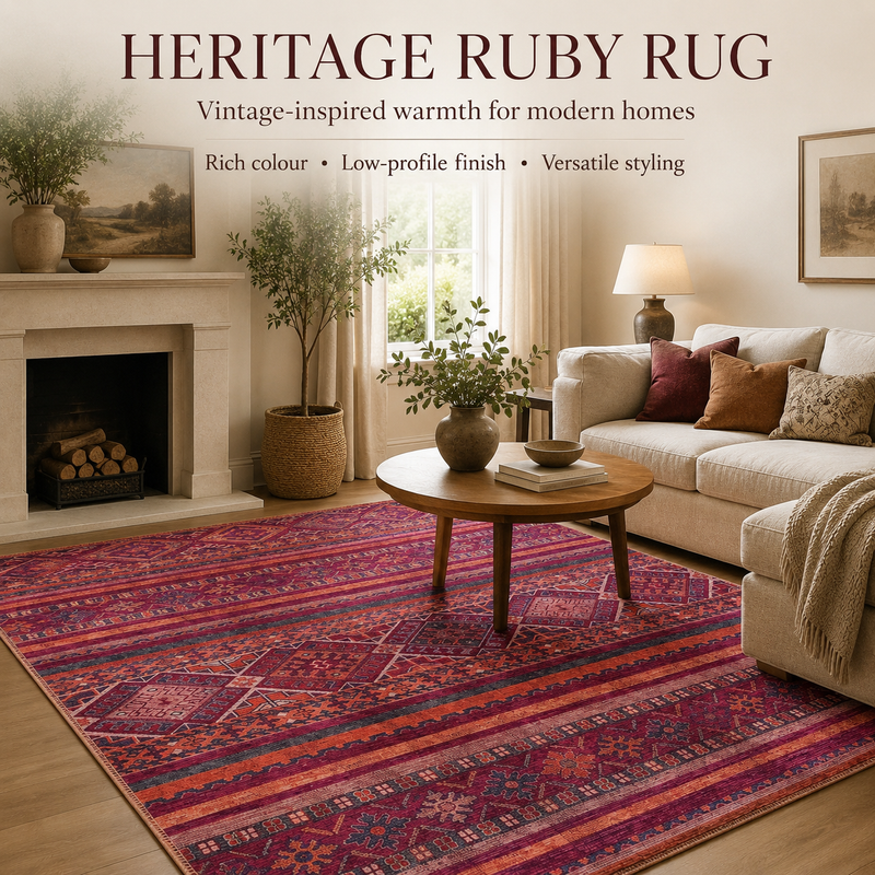 Bergamo Rust Red – washable rug