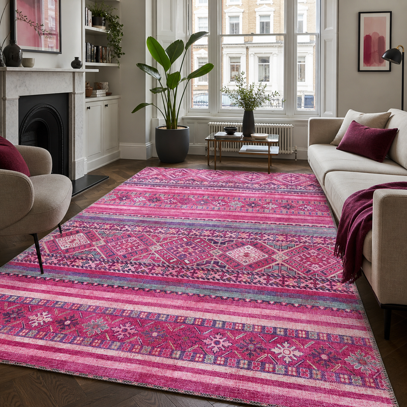 Santorini Fuchsia – tvättbar matta