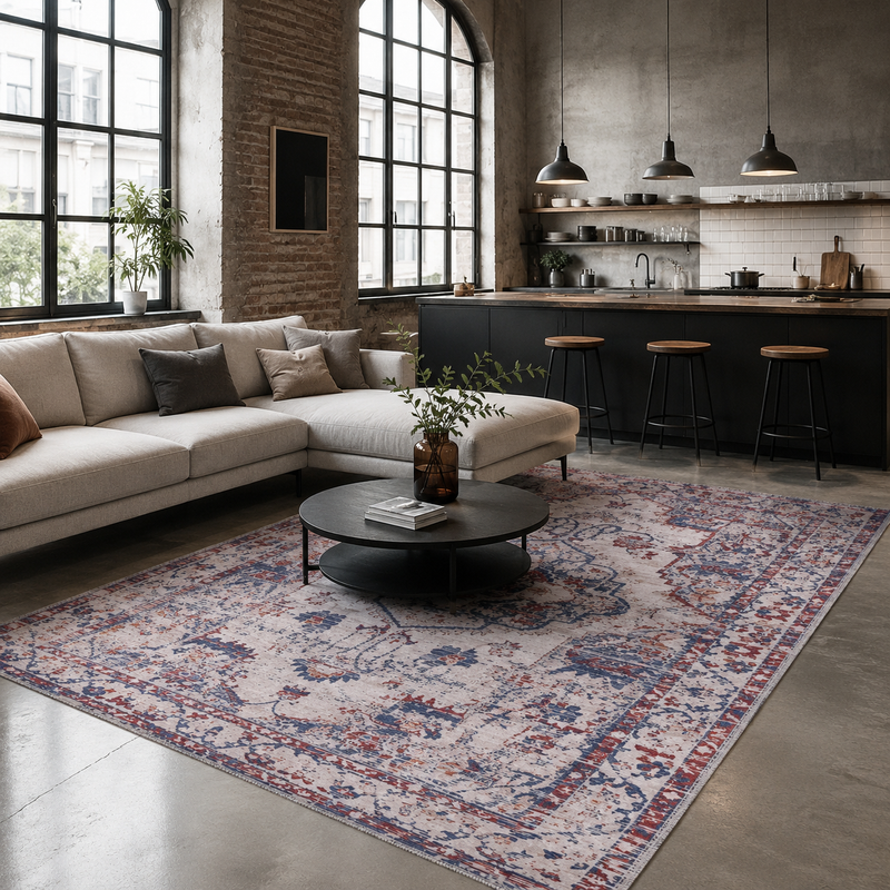 Antique Wash Tenngrå – tvättbar matta