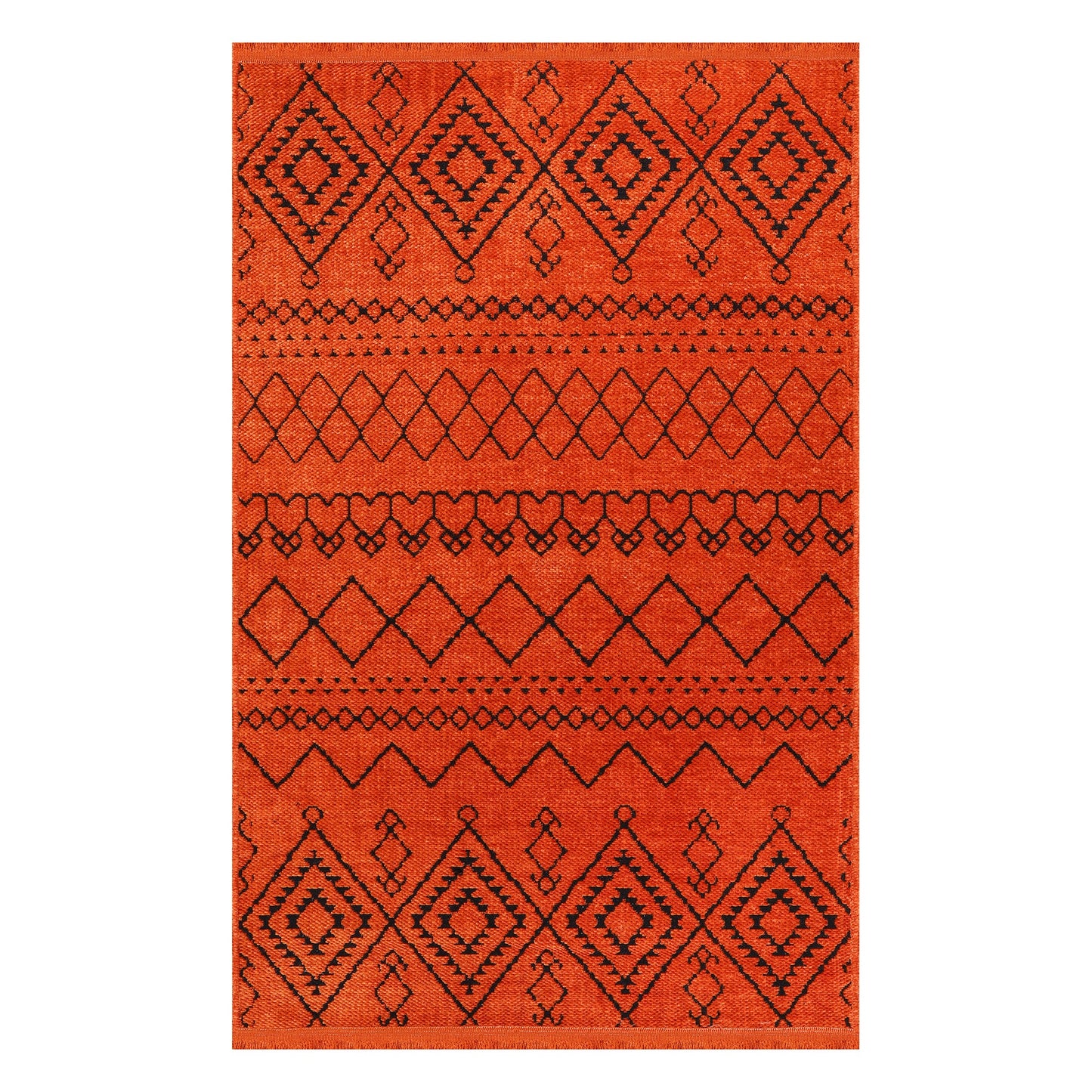 Ljuva Home Machine Washable Rug RW1801 – ORANGE Soft Chenille