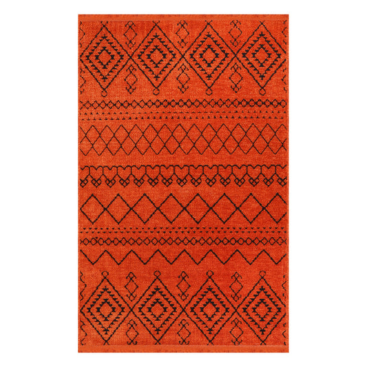 Ljuva Home Machine Washable Rug RW1801 – ORANGE Soft Chenille