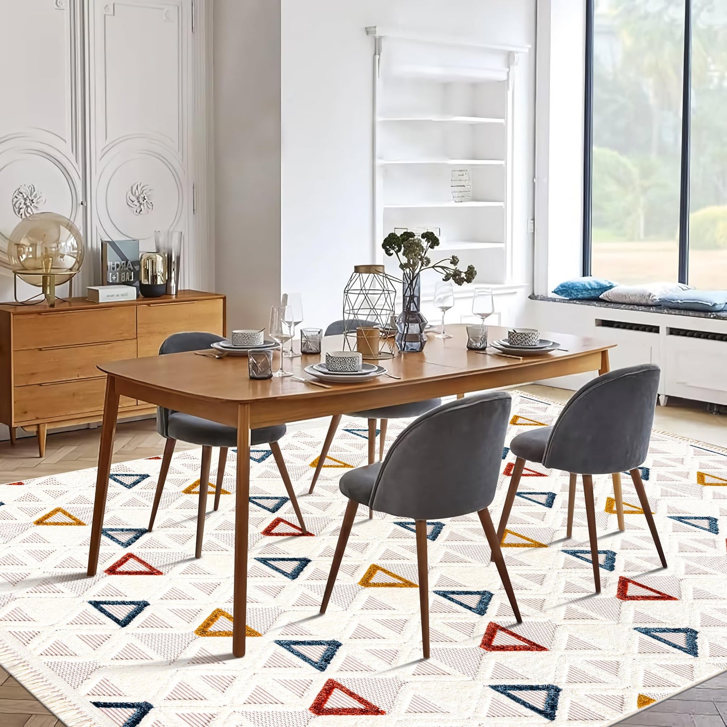 Ljuva Home Area Rug for Living Room, Bedroom & Hallway – Soft & Durable Low Pile Area Rugs – Bohemian, Aztec & Boho Style – Pet & Kid-Friendly, Ideal for High-Traffic Areas (Copy)