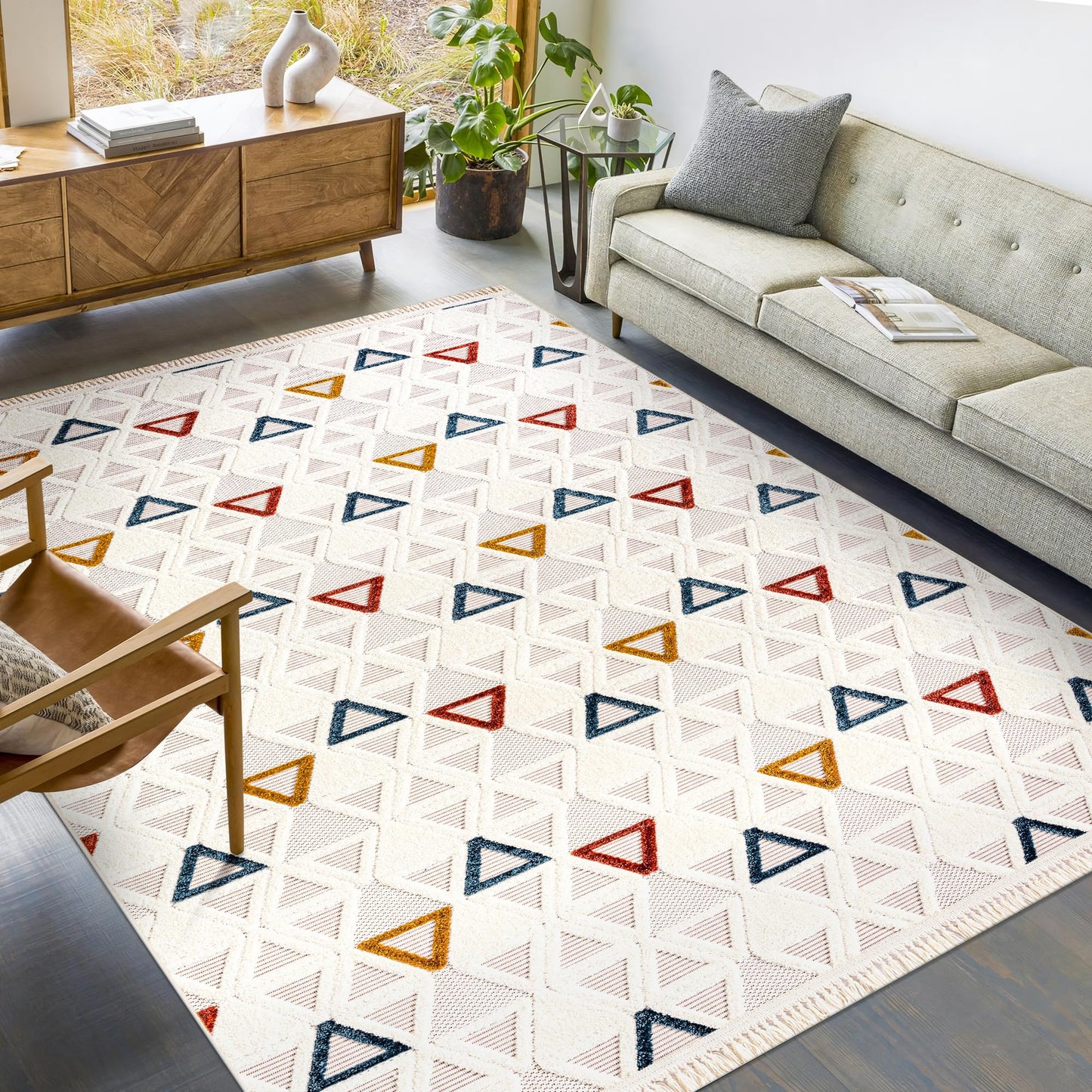 Ljuva Home Area Rug for Living Room, Bedroom & Hallway – Soft & Durable Low Pile Area Rugs – Bohemian, Aztec & Boho Style – Pet & Kid-Friendly, Ideal for High-Traffic Areas (Copy)