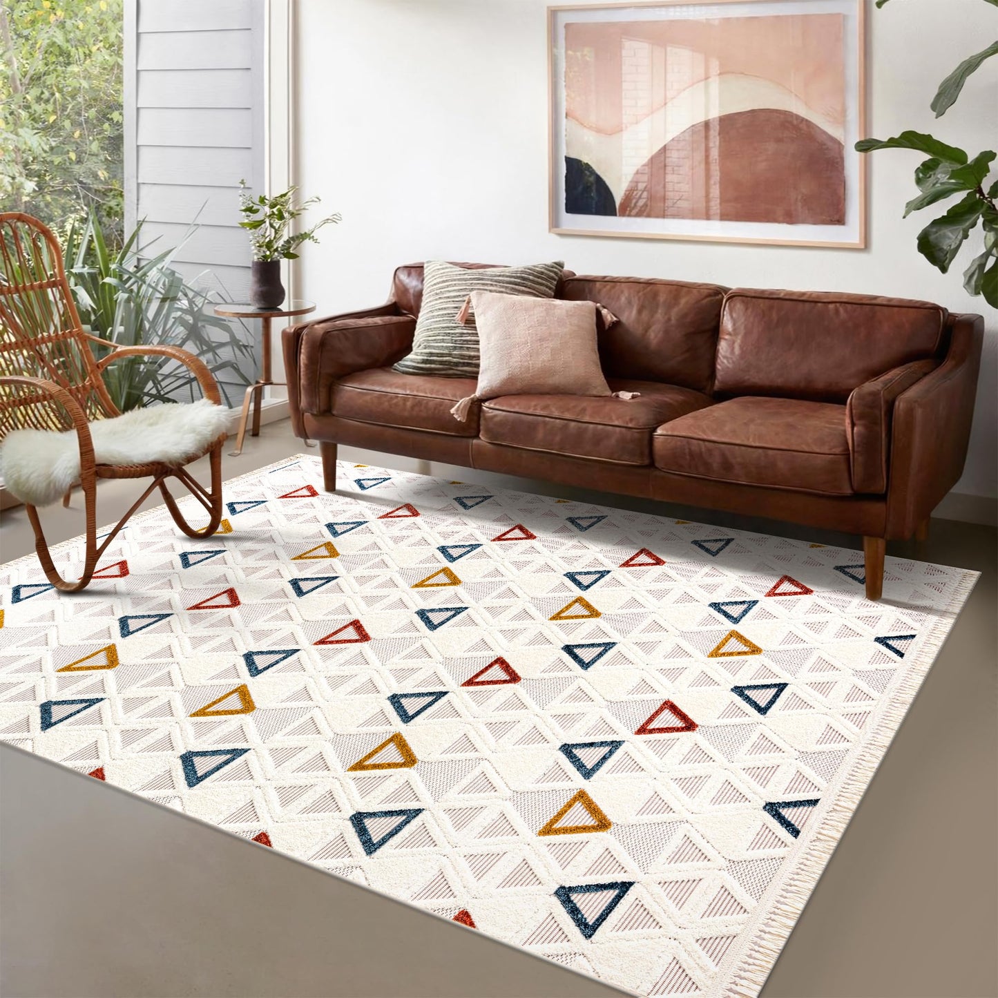 Ljuva Home Area Rug for Living Room, Bedroom & Hallway – Soft & Durable Low Pile Area Rugs – Bohemian, Aztec & Boho Style – Pet & Kid-Friendly, Ideal for High-Traffic Areas (Copy)