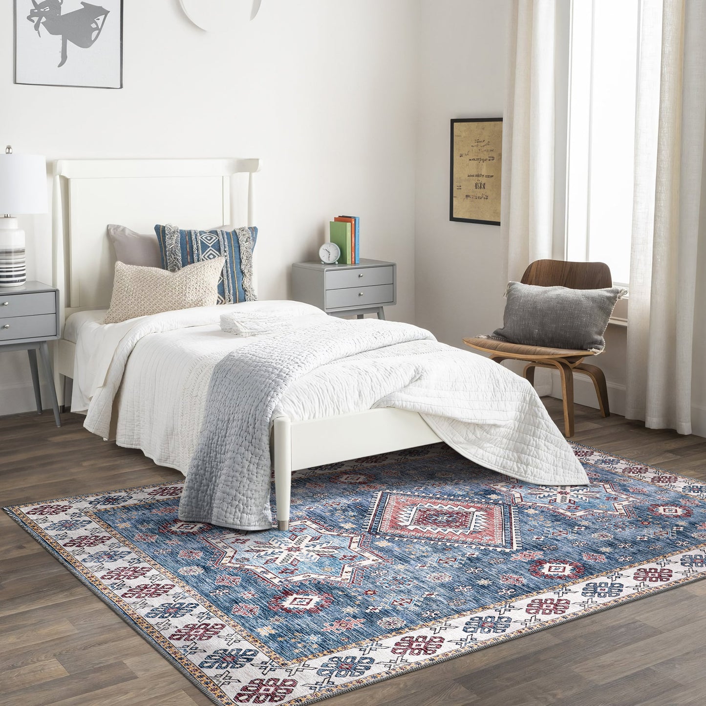 Ljuva Home - Tribal Multicolor Geometric Washable Rug, Design NL1016