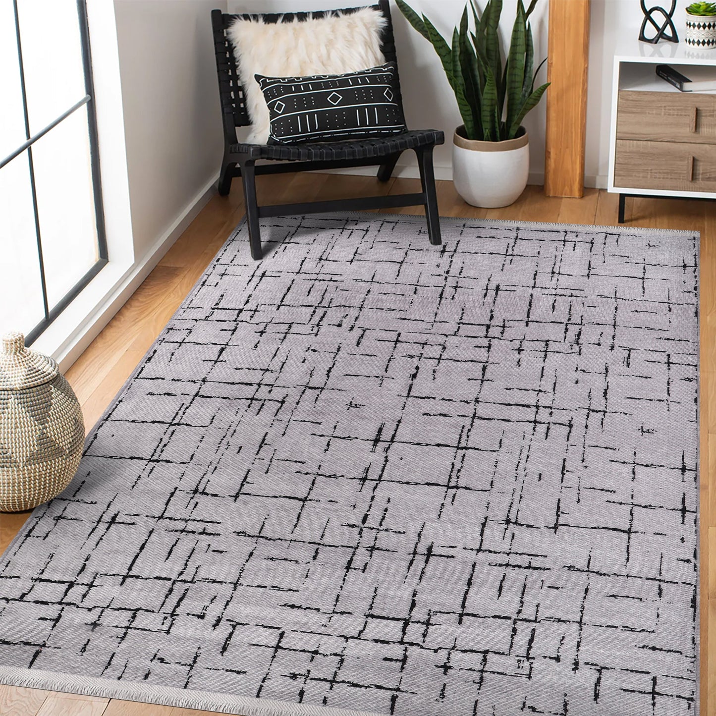 Ljuva Home Machine Washable Rug NT201 – GRAY Soft Chenille