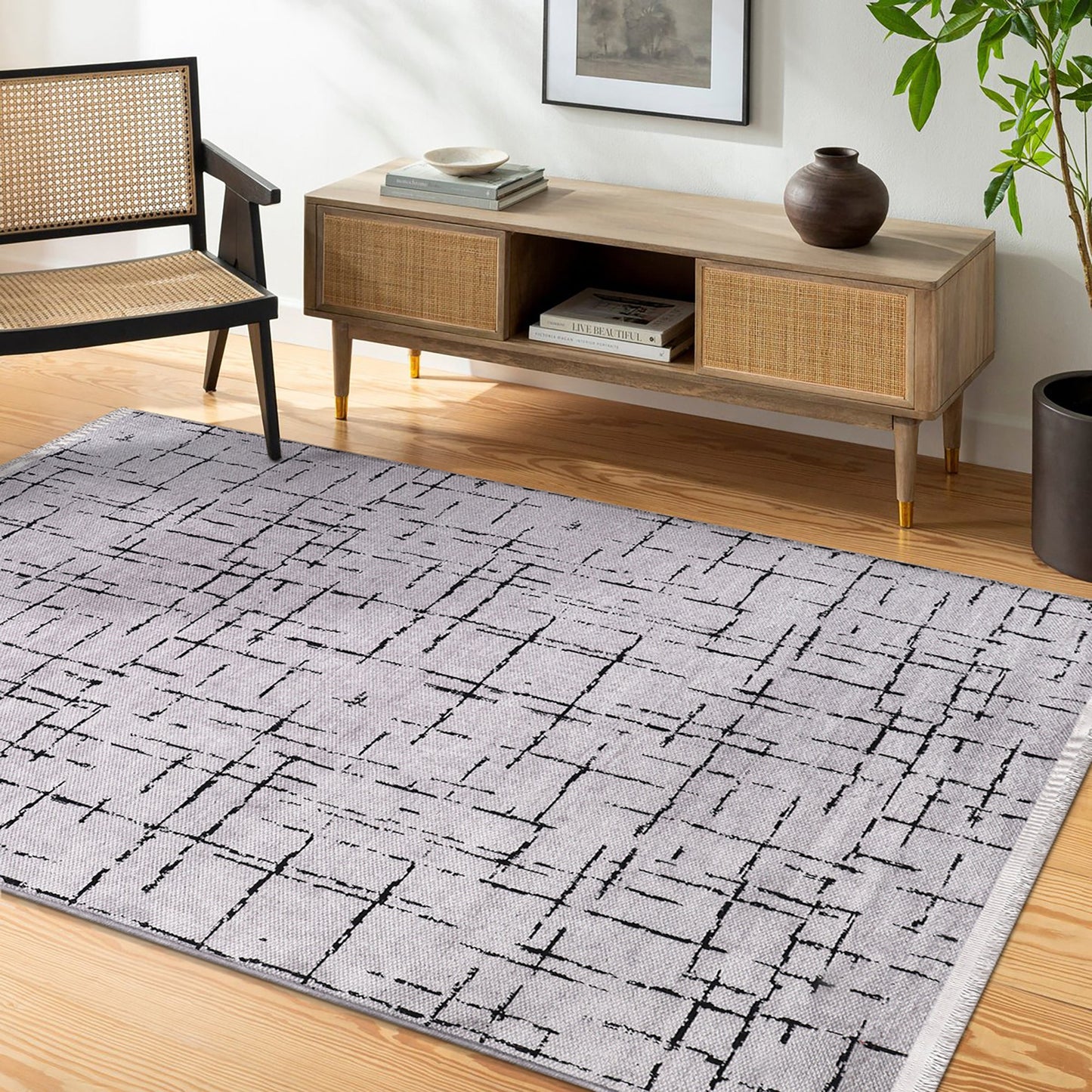 Ljuva Home Machine Washable Rug NT201 – GRAY Soft Chenille