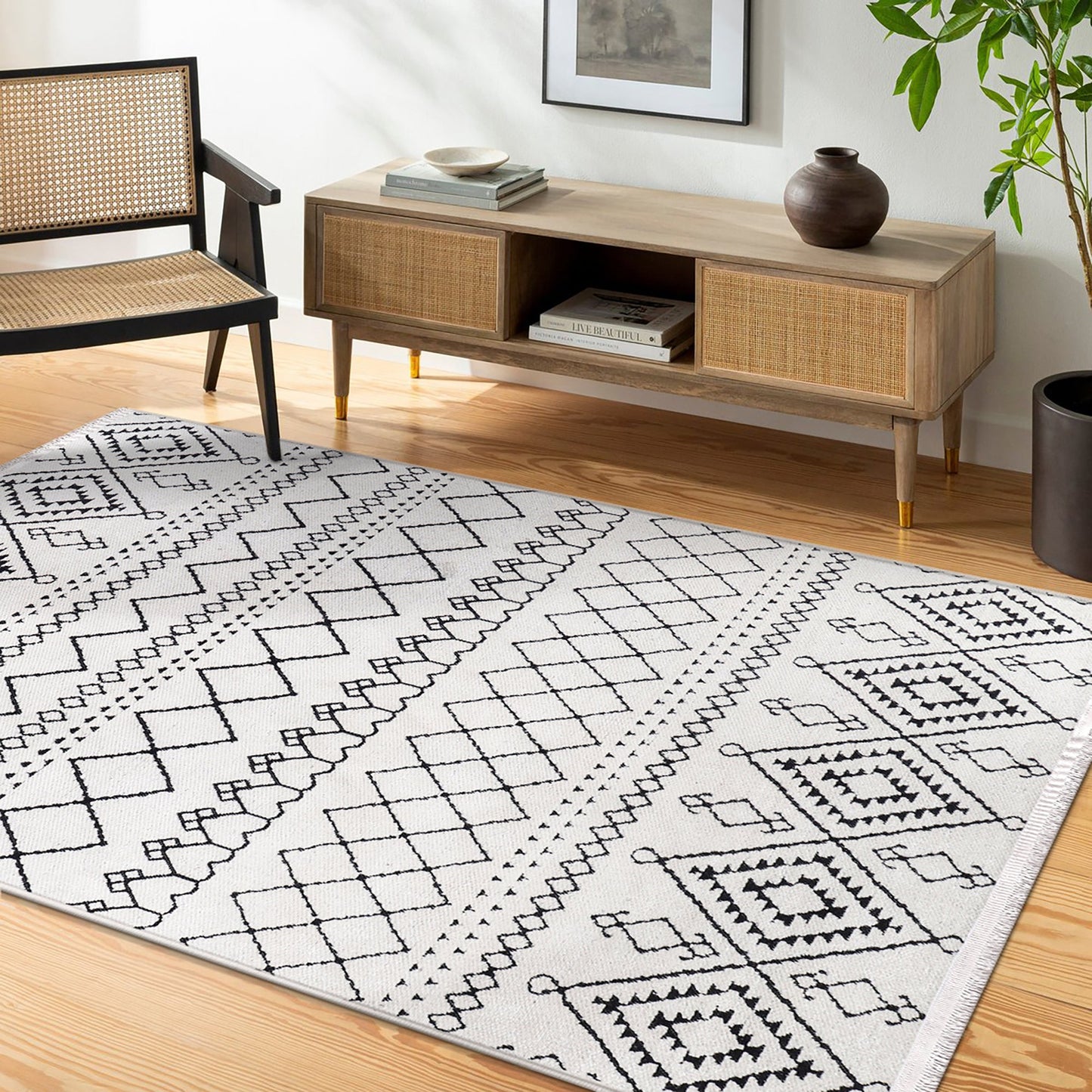 Ljuva Home Machine Washable Rug RW1801 – WHITE Soft Chenille