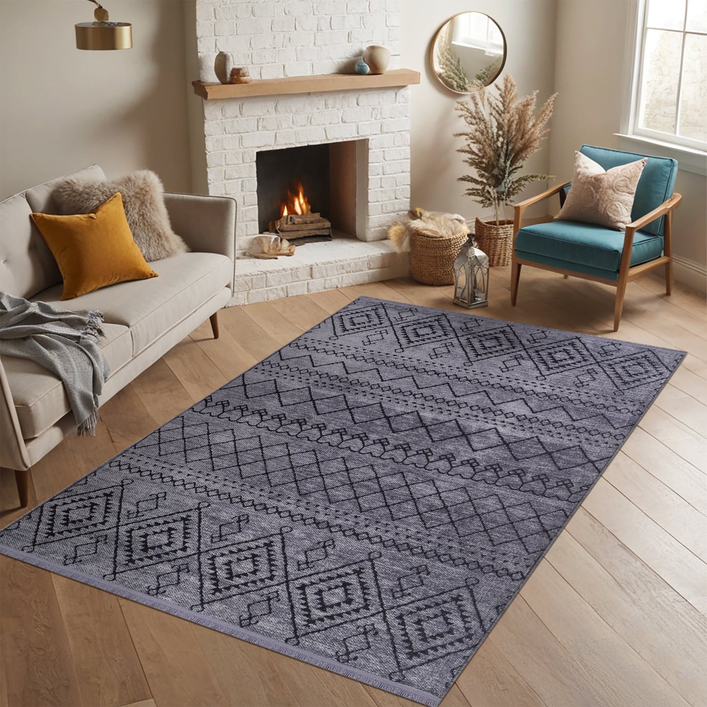 Ljuva Home Machine Washable Rug RW1801 – DARK GRAY Soft Chenille