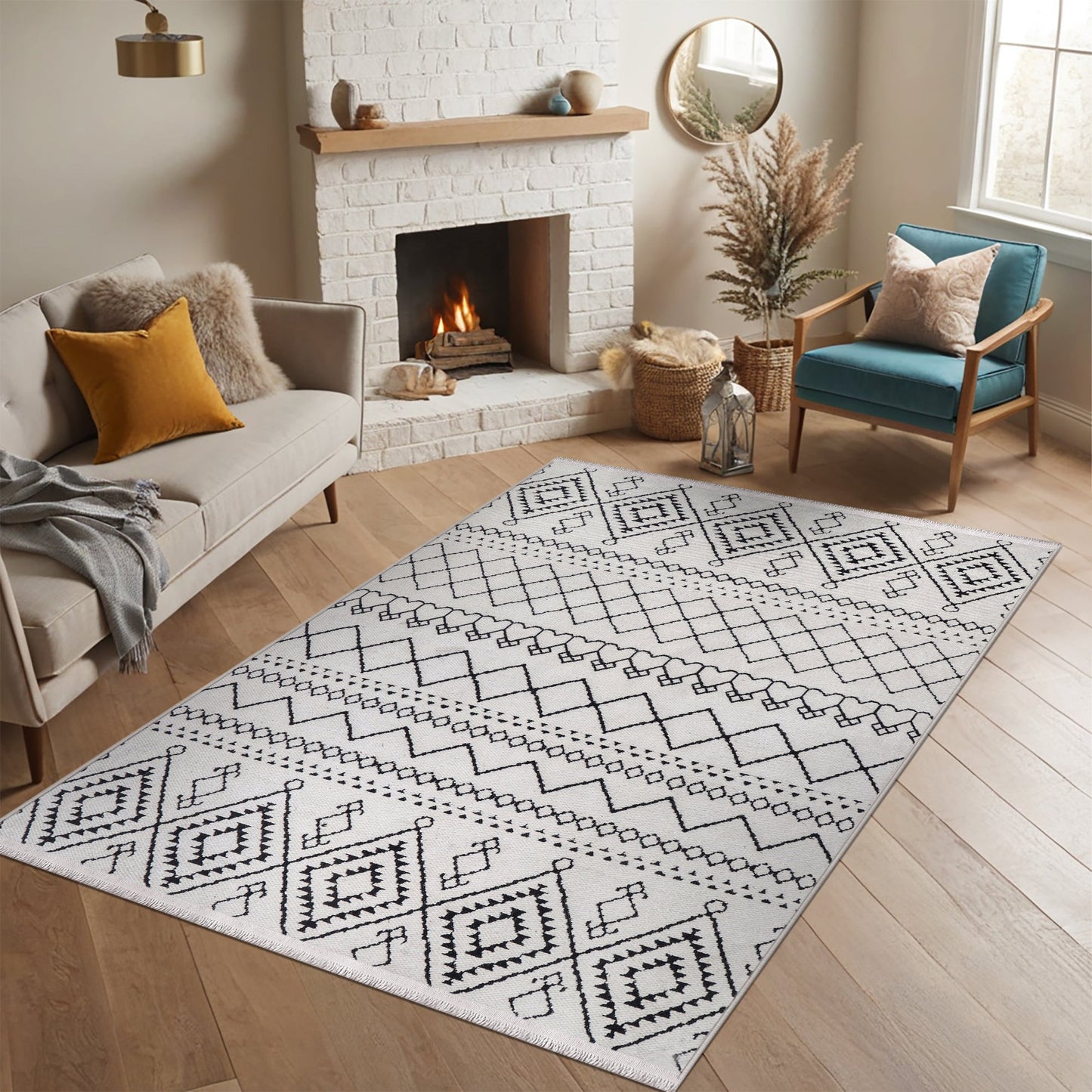Ljuva Home Machine Washable Rug RW1801 – WHITE Soft Chenille