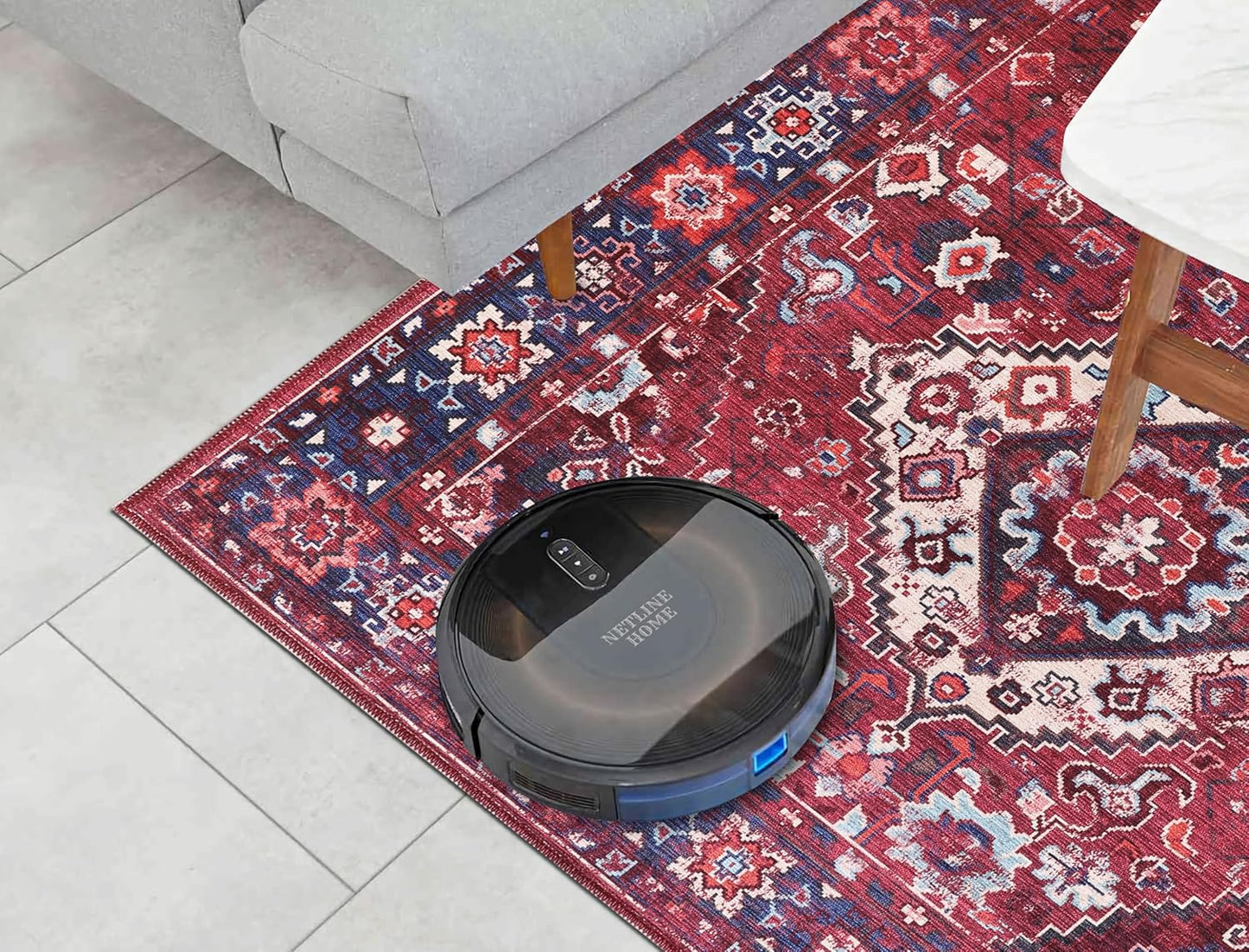 Ljuva Home Geometric Black & White Patchwork Washable Rug Design 1307