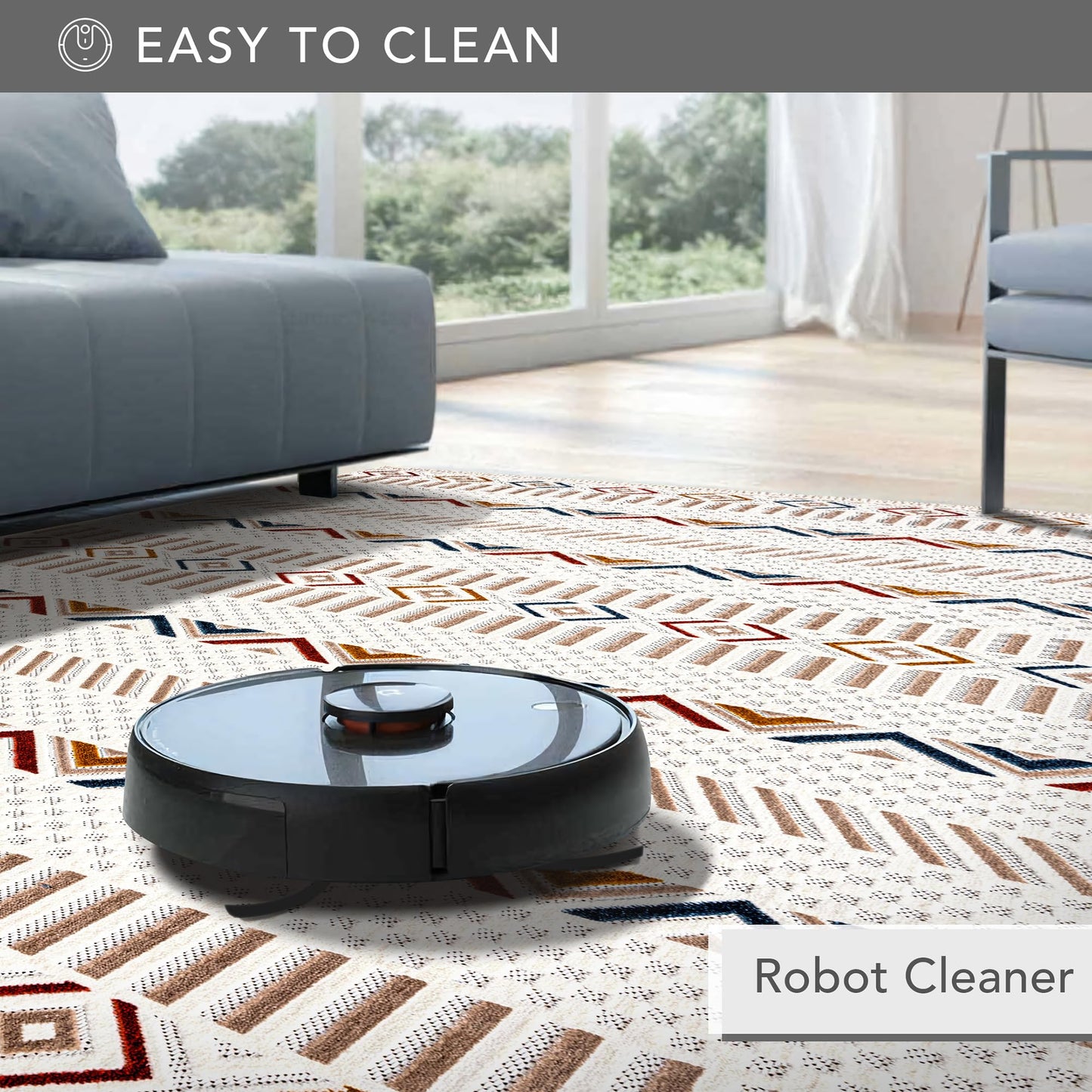 Ljuva Home Area Rug for Living Room, Bedroom & Hallway – Soft & Durable Low Pile Area Rugs – Bohemian, Aztec & Boho Style – Pet & Kid-Friendly, Ideal for High-Traffic Areas (Copy)