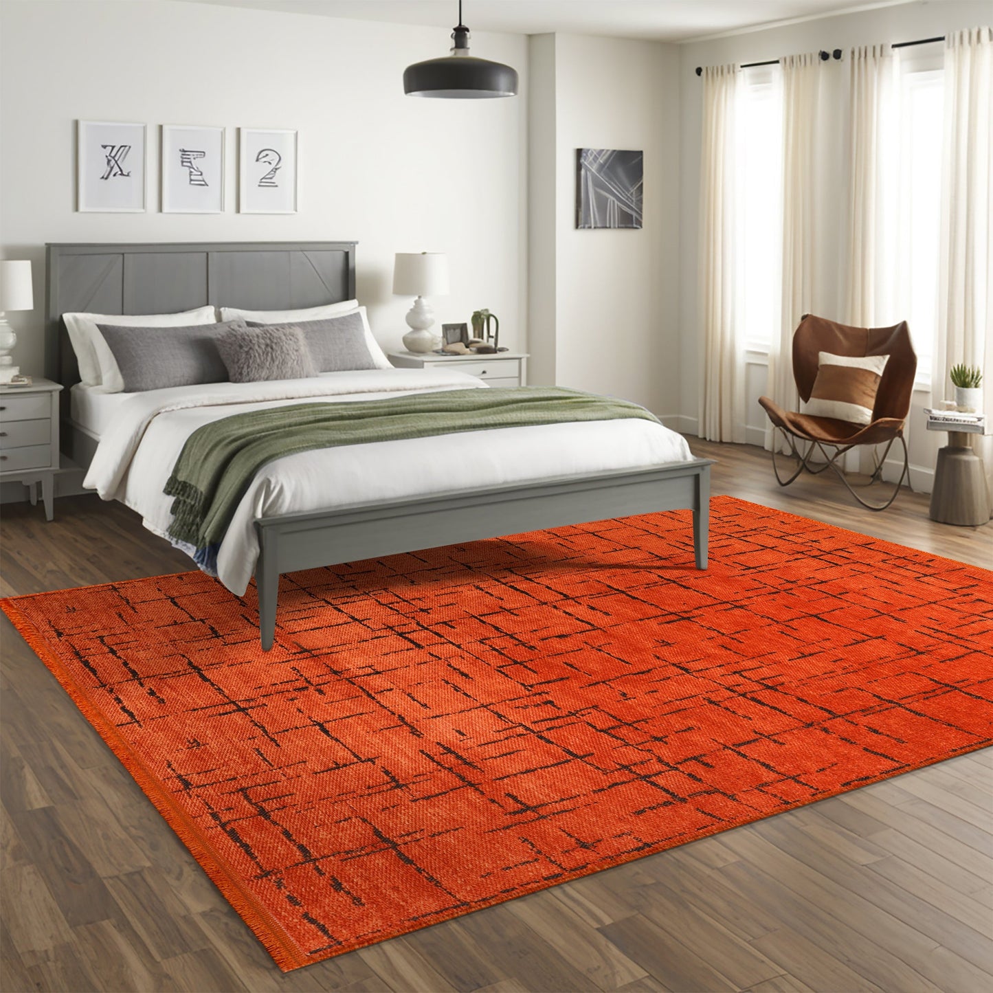 Ljuva Home Machine Washable Rug NT201 – ORANGE Soft Chenille