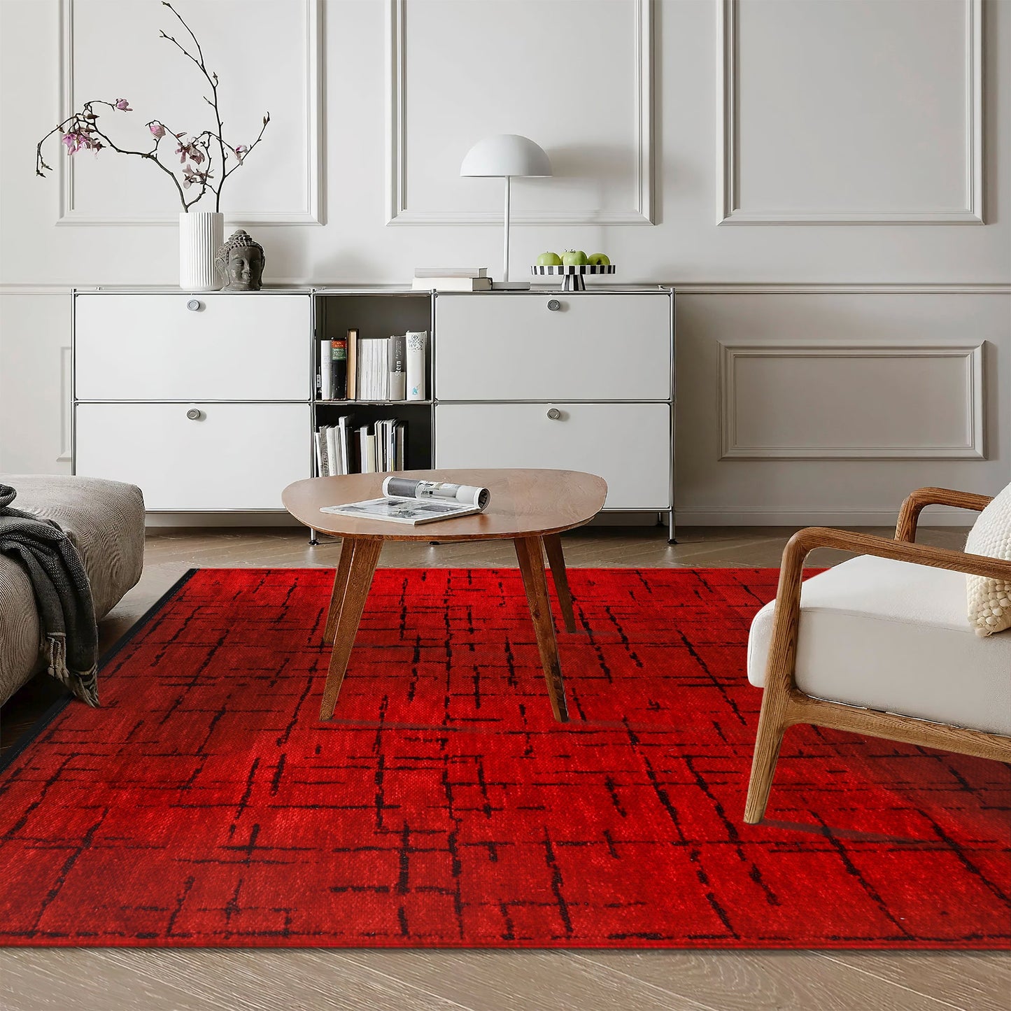 Ljuva Home Machine Washable Rug NT201 – RED Soft Chenille