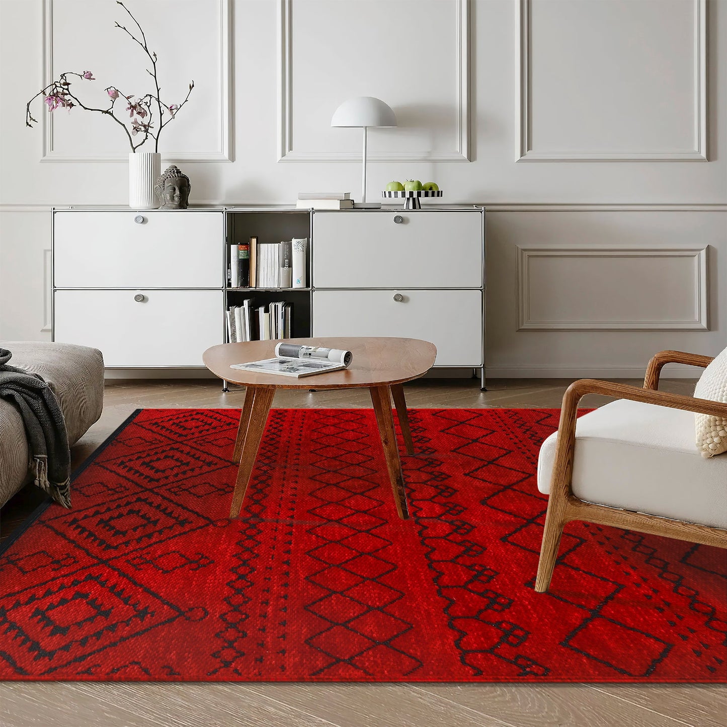 Ljuva Home Machine Washable Rug RW1801 – RED Soft Chenille