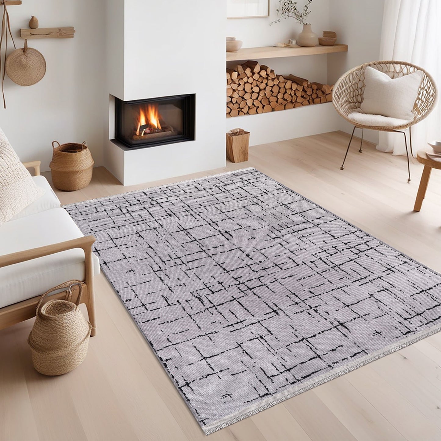 Ljuva Home Machine Washable Rug NT201 – GRAY Soft Chenille