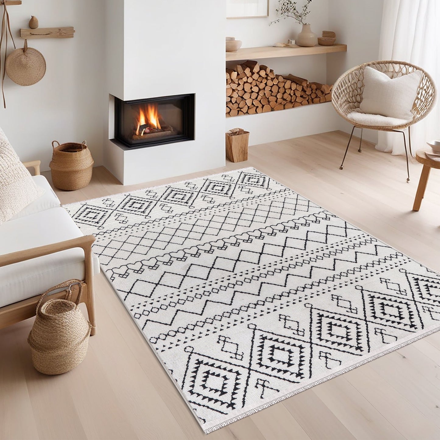 Ljuva Home Machine Washable Rug RW1801 – WHITE Soft Chenille