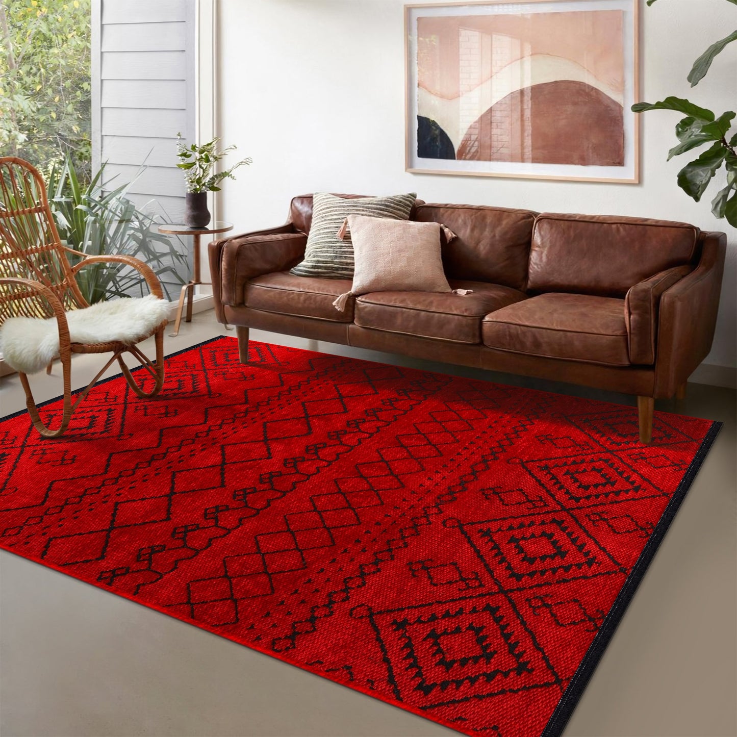 Ljuva Home Machine Washable Rug RW1801 – RED Soft Chenille