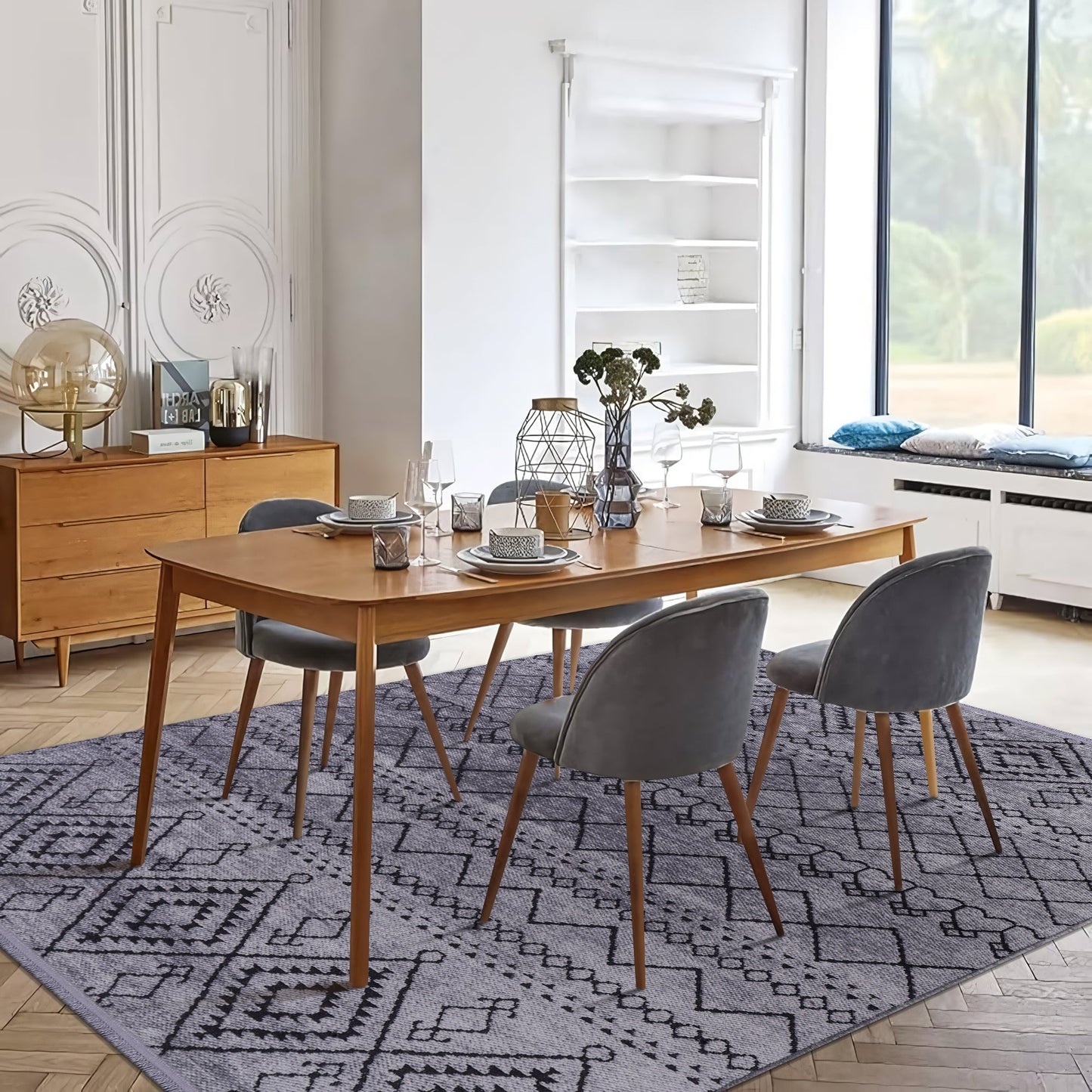 Ljuva Home Machine Washable Rug RW1801 – DARK GRAY Soft Chenille