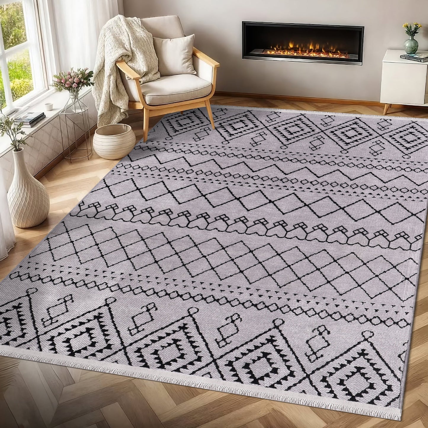 Ljuva Home Machine Washable Rug RW1801 – GRAY Soft Chenille