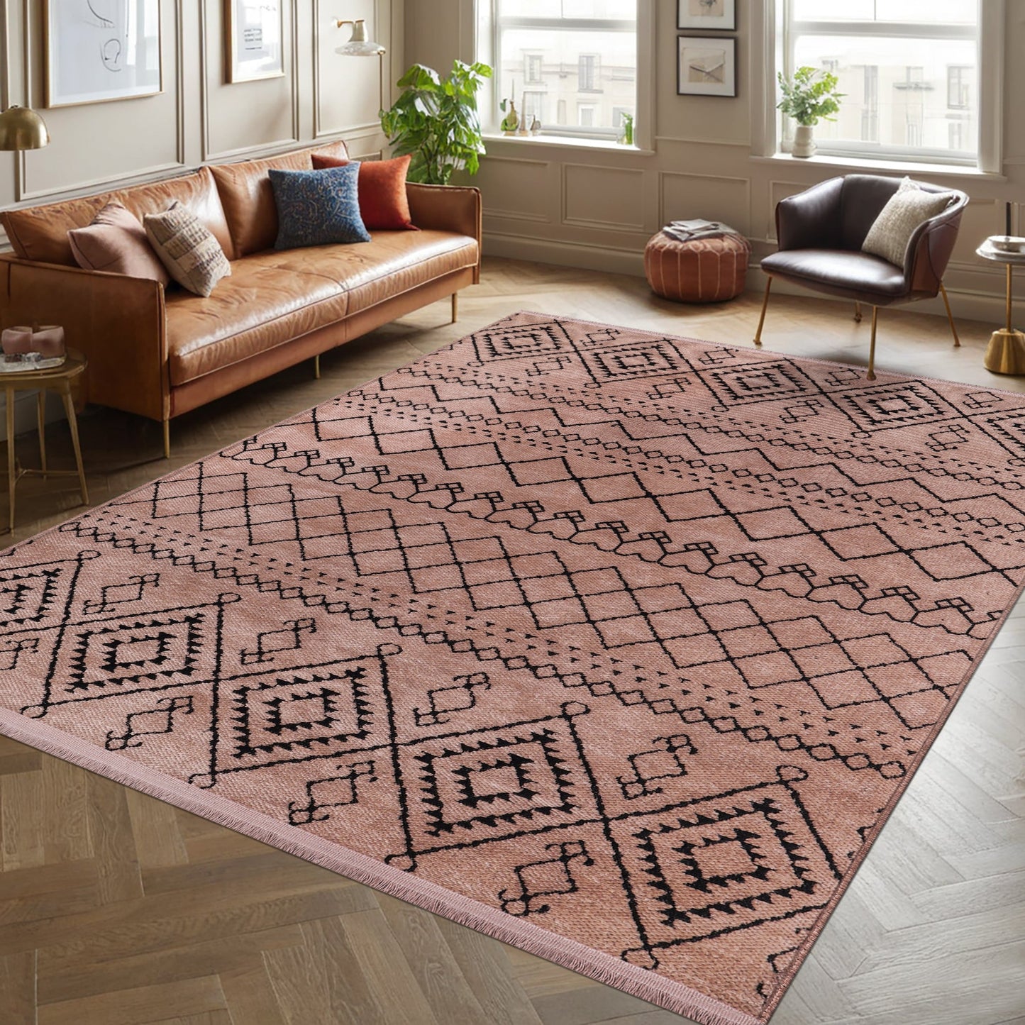 Ljuva Home Machine Washable Rug RW1801 – BROWN Soft Chenille
