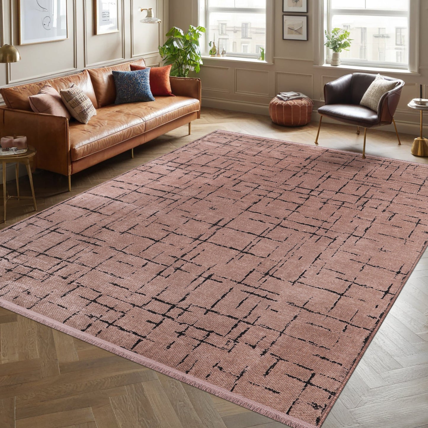 Ljuva Home Machine Washable Rug NT201 – BROWN Soft Chenille