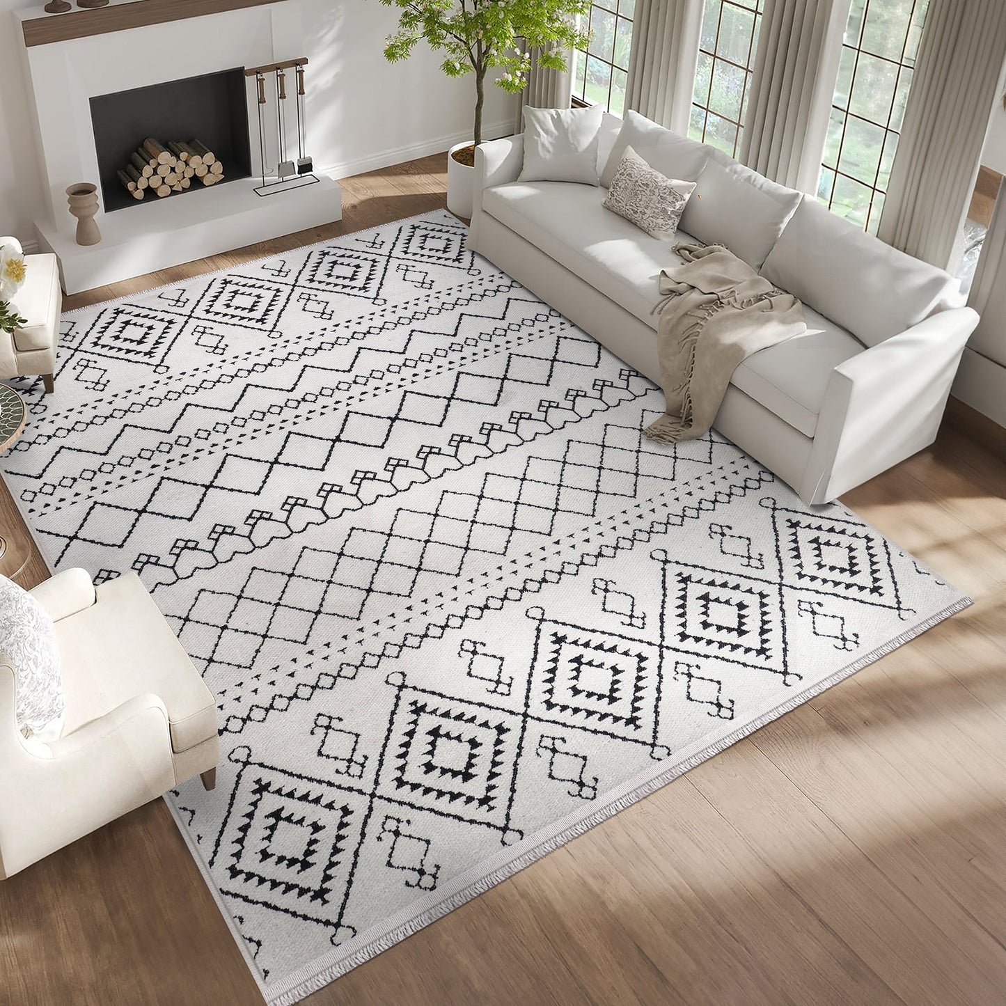 Ljuva Home Machine Washable Rug RW1801 – WHITE Soft Chenille