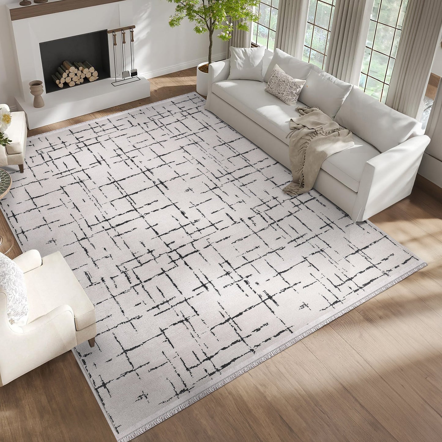 Ljuva Home Machine Washable Rug NT201 – WHITE Soft Chenille