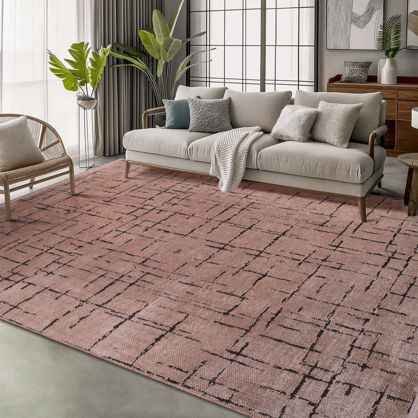 Ljuva Home Machine Washable Rug NT201 – BROWN Soft Chenille