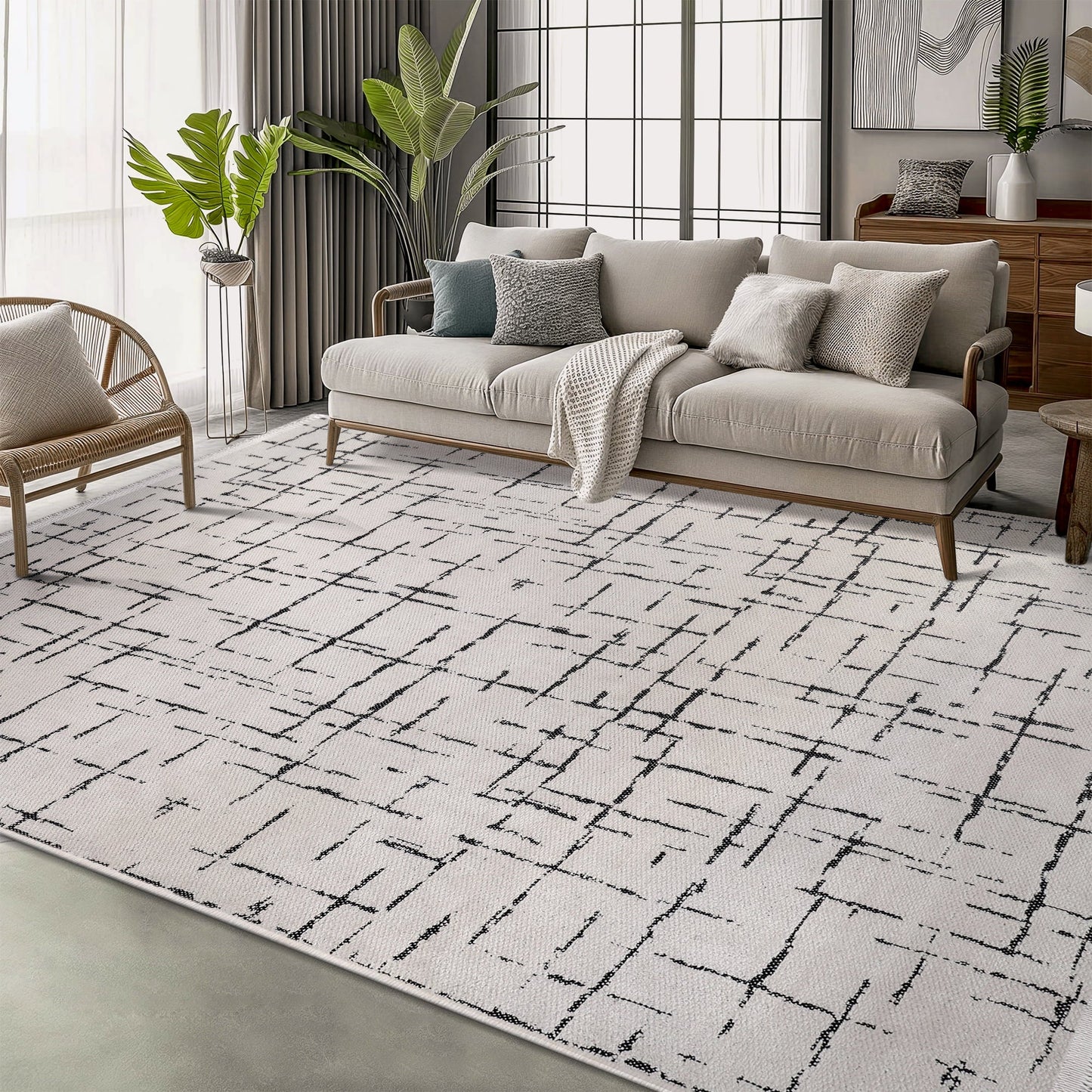 Ljuva Home Machine Washable Rug NT201 – WHITE Soft Chenille