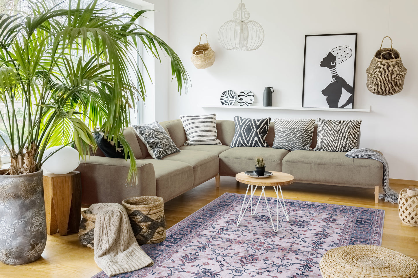 Ljuva Home Kilim Red Medallion Washable Rug Design LD0015