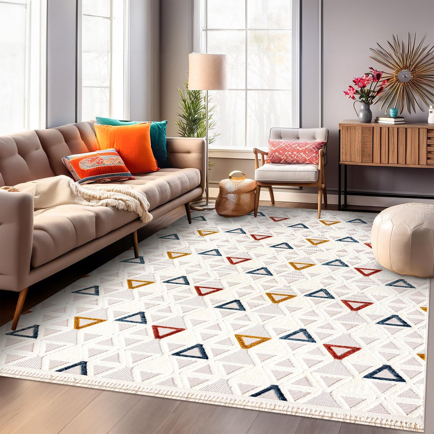 Ljuva Home Area Rug for Living Room, Bedroom & Hallway – Soft & Durable Low Pile Area Rugs – Bohemian, Aztec & Boho Style – Pet & Kid-Friendly, Ideal for High-Traffic Areas (Copy)