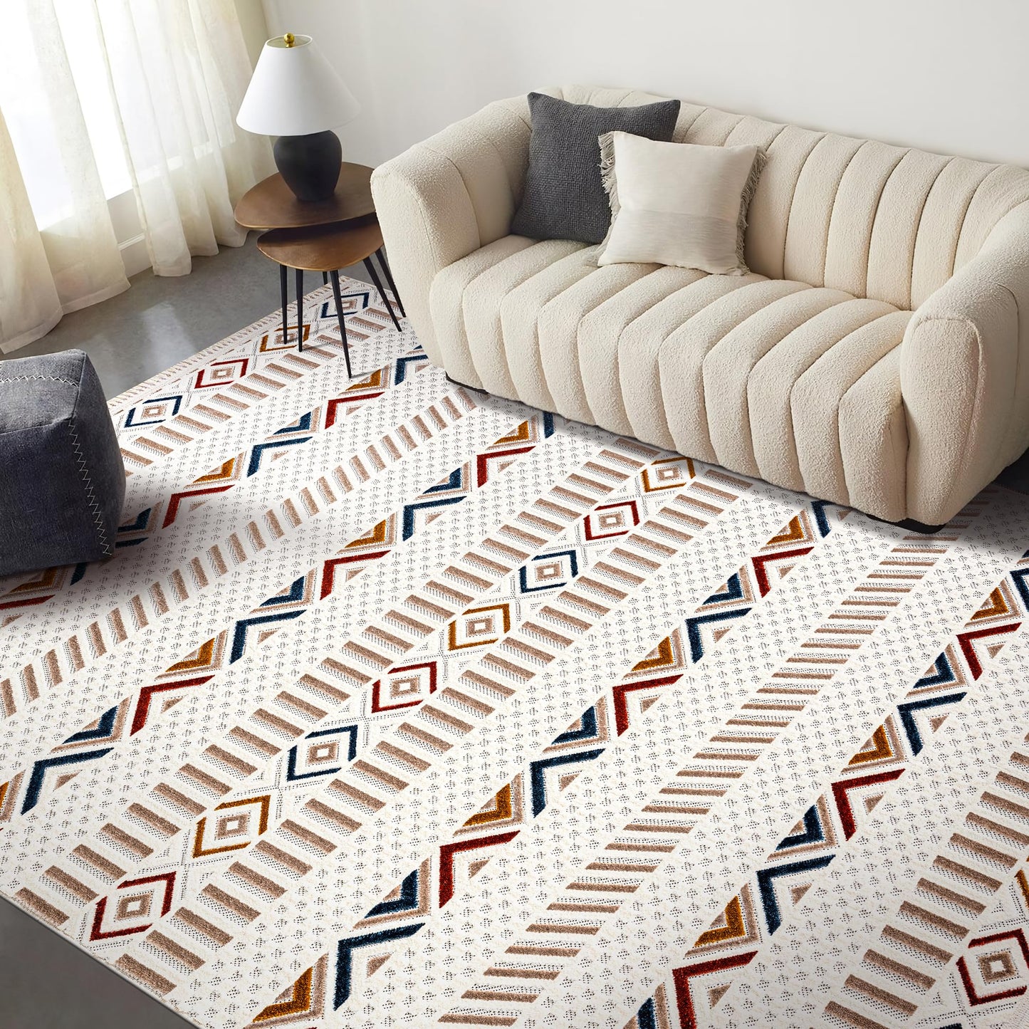 Ljuva Home Area Rug for Living Room, Bedroom & Hallway – Soft & Durable Low Pile Area Rugs – Bohemian, Aztec & Boho Style – Pet & Kid-Friendly, Ideal for High-Traffic Areas (Copy)