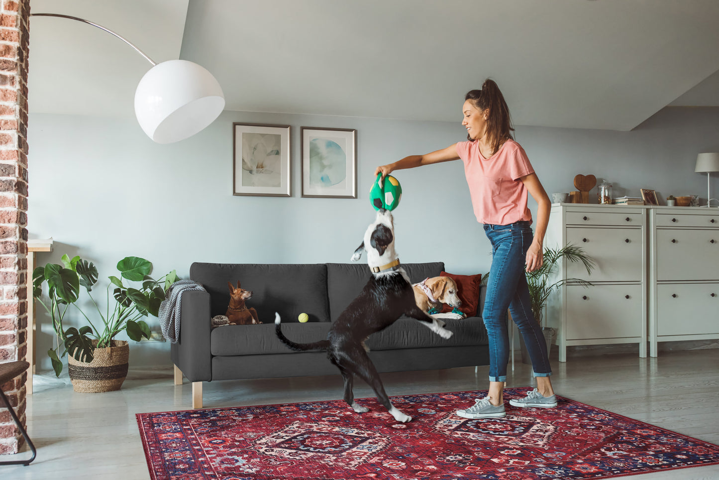 Ljuva Home Geometric Black & White Patchwork Washable Rug Design 1307