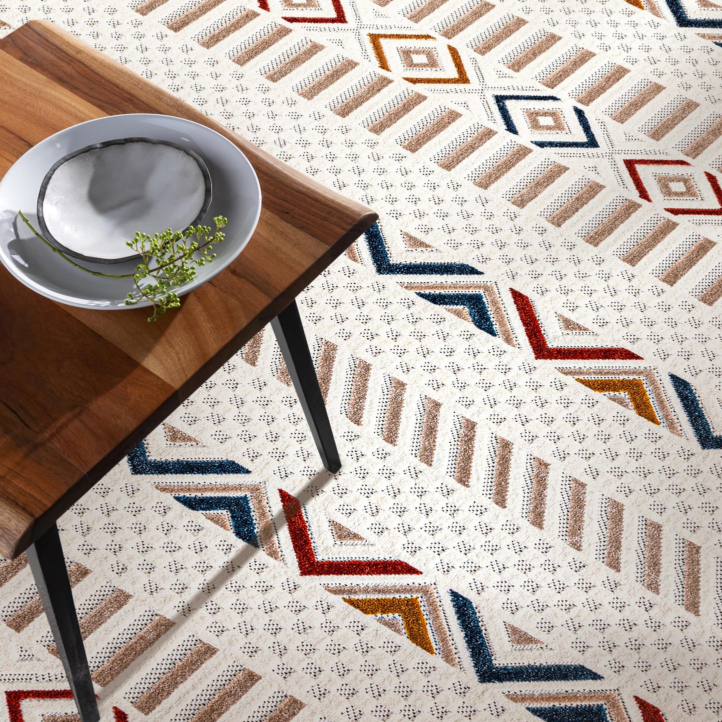 Ljuva Home Area Rug for Living Room, Bedroom & Hallway – Soft & Durable Low Pile Area Rugs – Bohemian, Aztec & Boho Style – Pet & Kid-Friendly, Ideal for High-Traffic Areas (Copy)