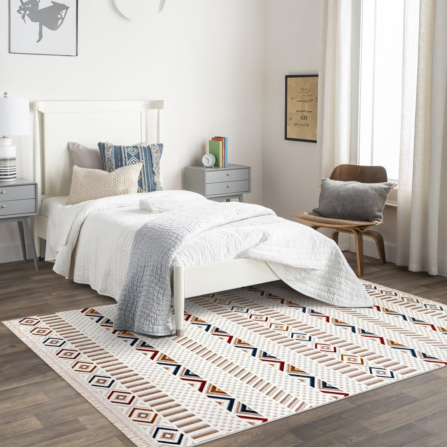 Ljuva Home Area Rug for Living Room, Bedroom & Hallway – Soft & Durable Low Pile Area Rugs – Bohemian, Aztec & Boho Style – Pet & Kid-Friendly, Ideal for High-Traffic Areas (Copy)
