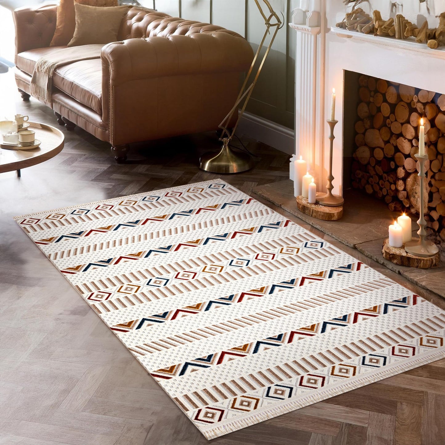 Ljuva Home Area Rug for Living Room, Bedroom & Hallway – Soft & Durable Low Pile Area Rugs – Bohemian, Aztec & Boho Style – Pet & Kid-Friendly, Ideal for High-Traffic Areas (Copy)