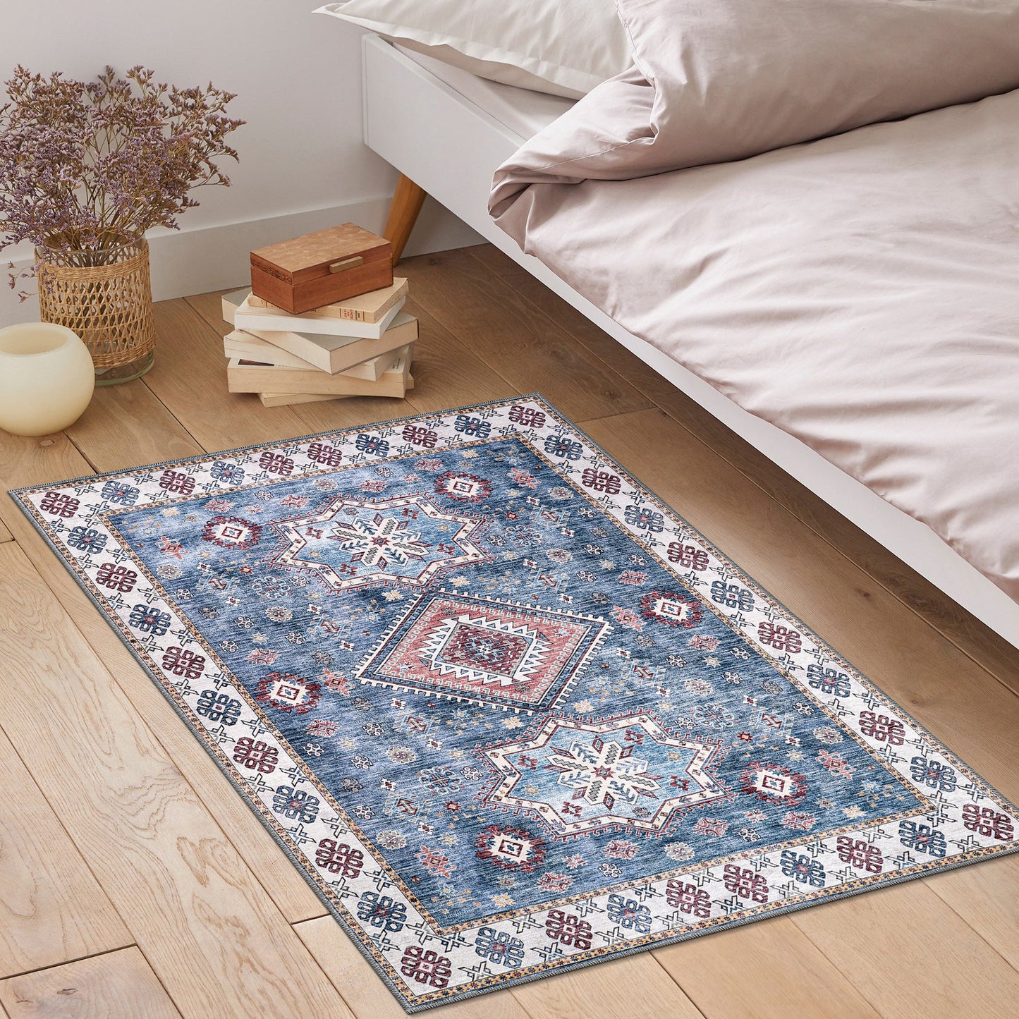 Ljuva Home - Tribal Multicolor Geometric Washable Rug, Design NL1016