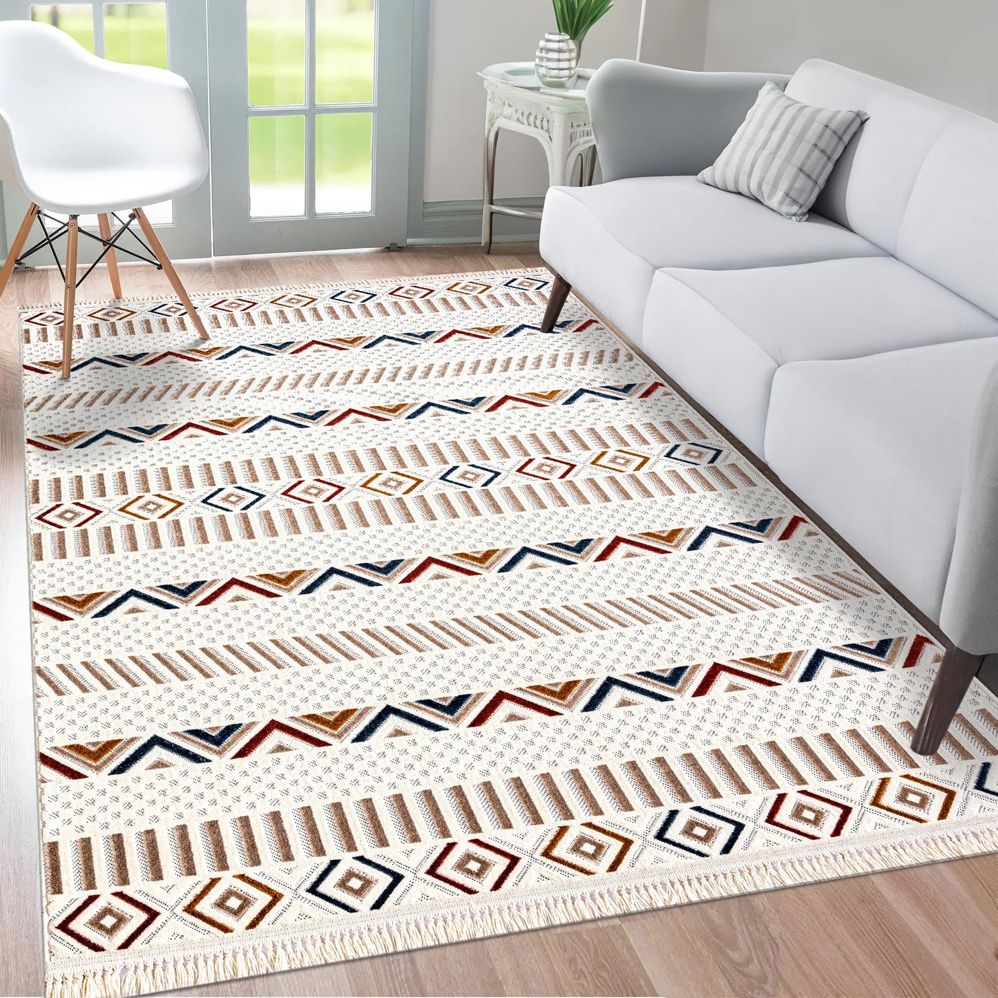 Ljuva Home Area Rug for Living Room, Bedroom & Hallway – Soft & Durable Low Pile Area Rugs – Bohemian, Aztec & Boho Style – Pet & Kid-Friendly, Ideal for High-Traffic Areas (Copy)