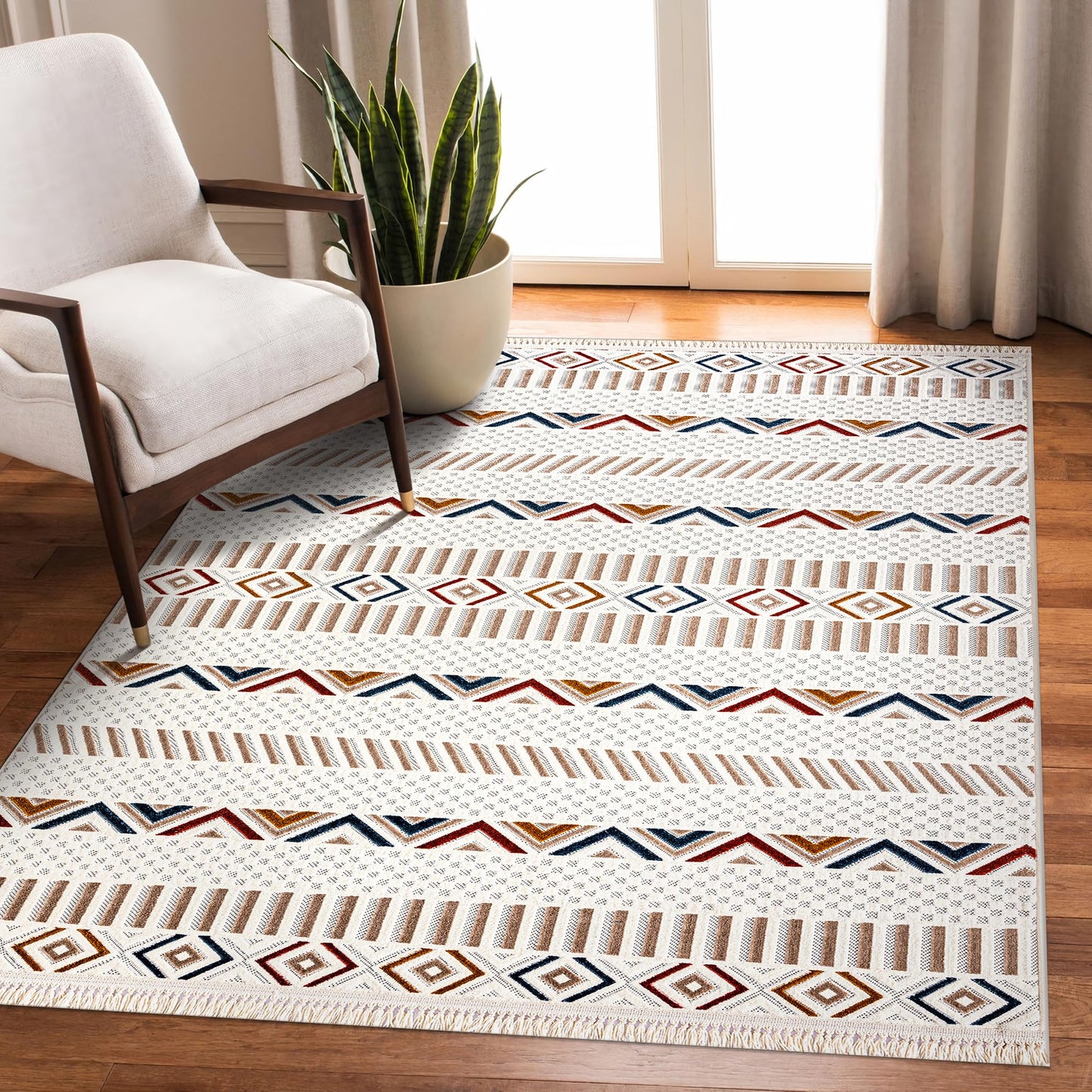 Ljuva Home Area Rug for Living Room, Bedroom & Hallway – Soft & Durable Low Pile Area Rugs – Bohemian, Aztec & Boho Style – Pet & Kid-Friendly, Ideal for High-Traffic Areas (Copy)