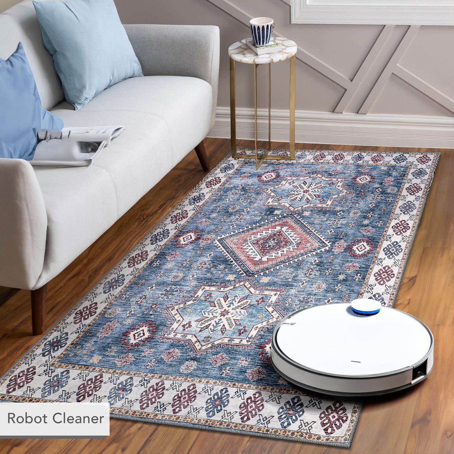 Ljuva Home - Tribal Multicolor Geometric Washable Rug, Design NL1016