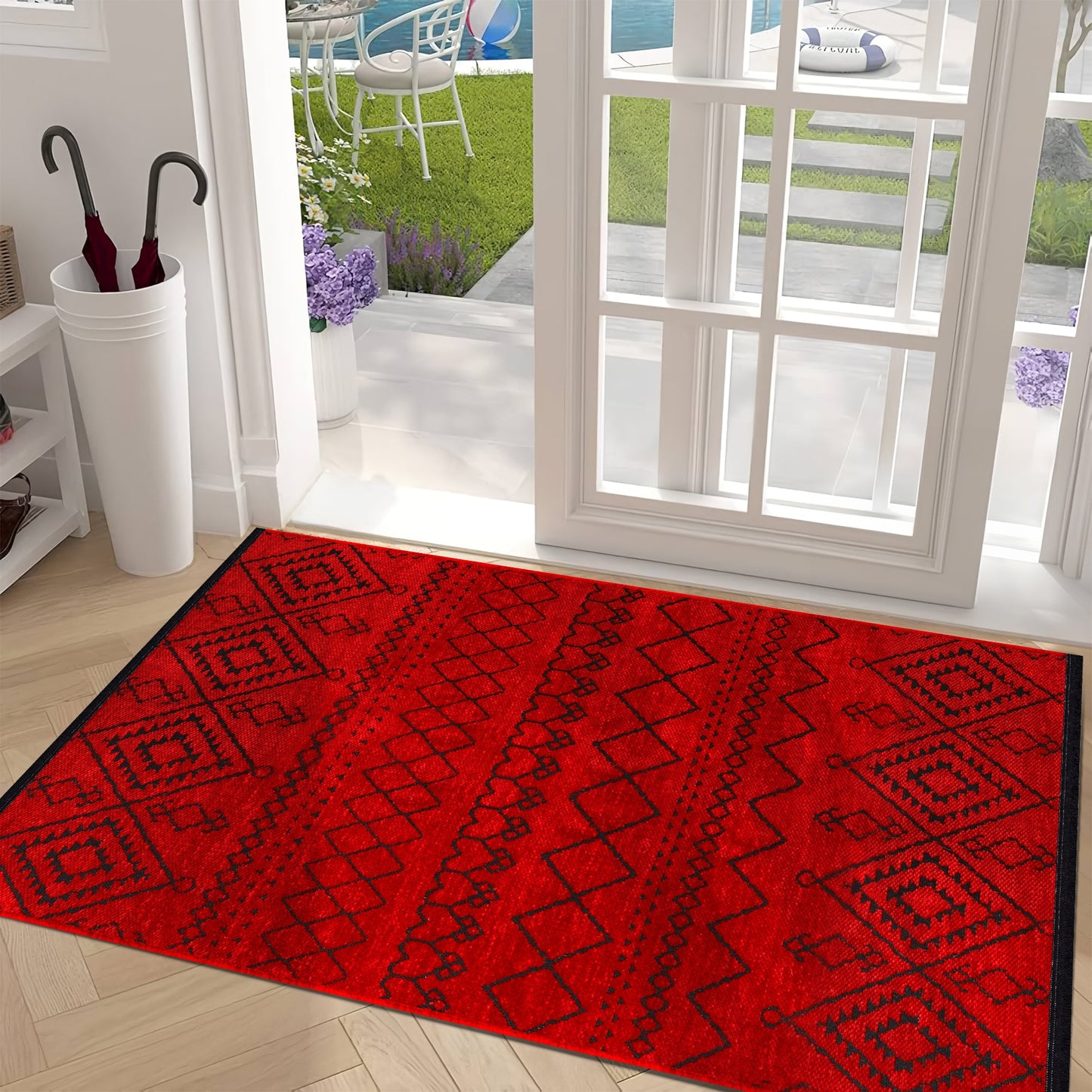 Ljuva Home Machine Washable Rug RW1801 – RED Soft Chenille