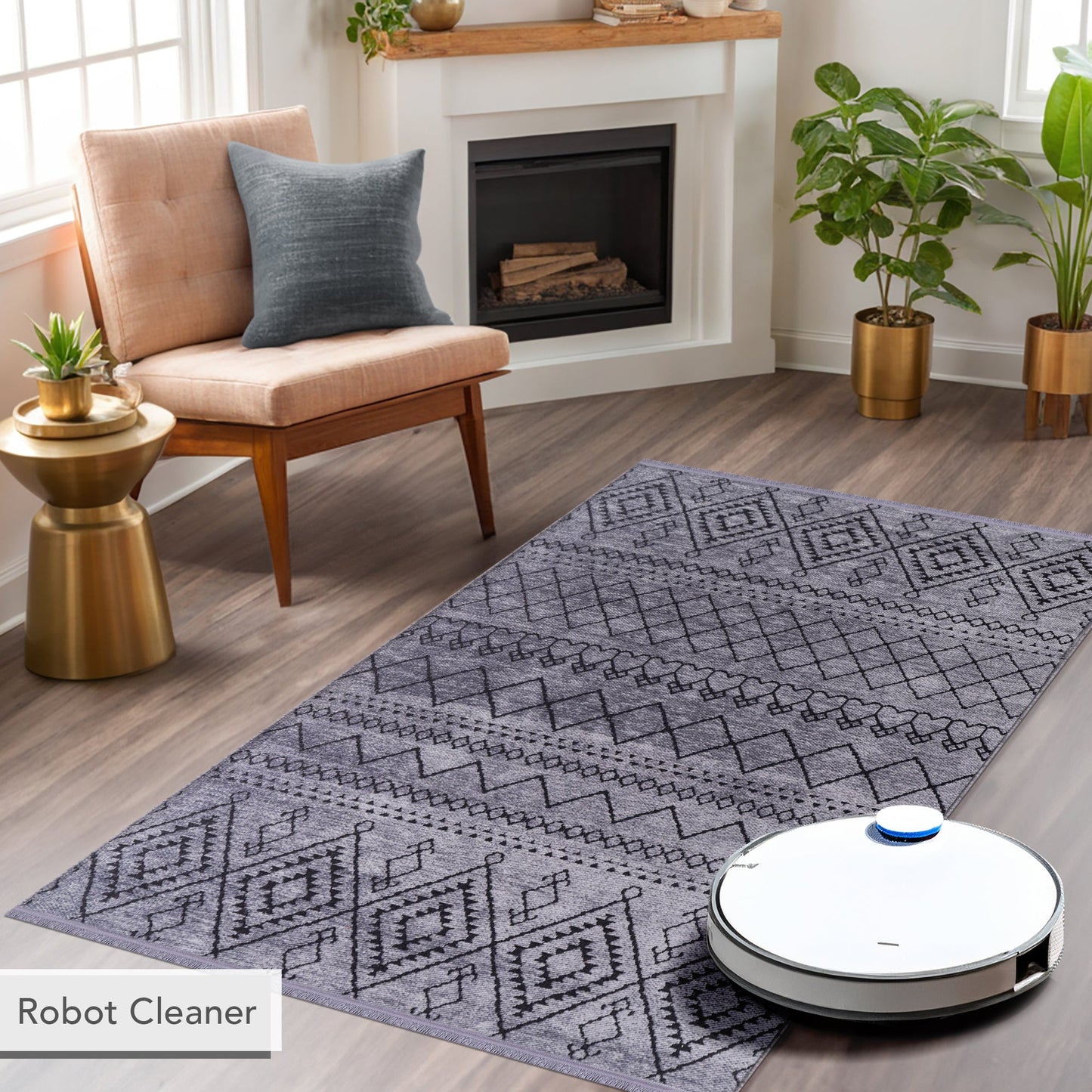 Ljuva Home Machine Washable Rug RW1801 – DARK GRAY Soft Chenille