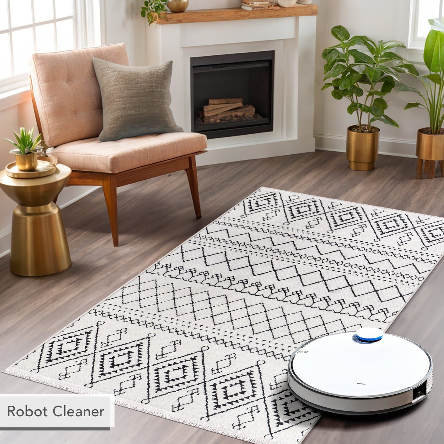 Ljuva Home Machine Washable Rug RW1801 – WHITE Soft Chenille