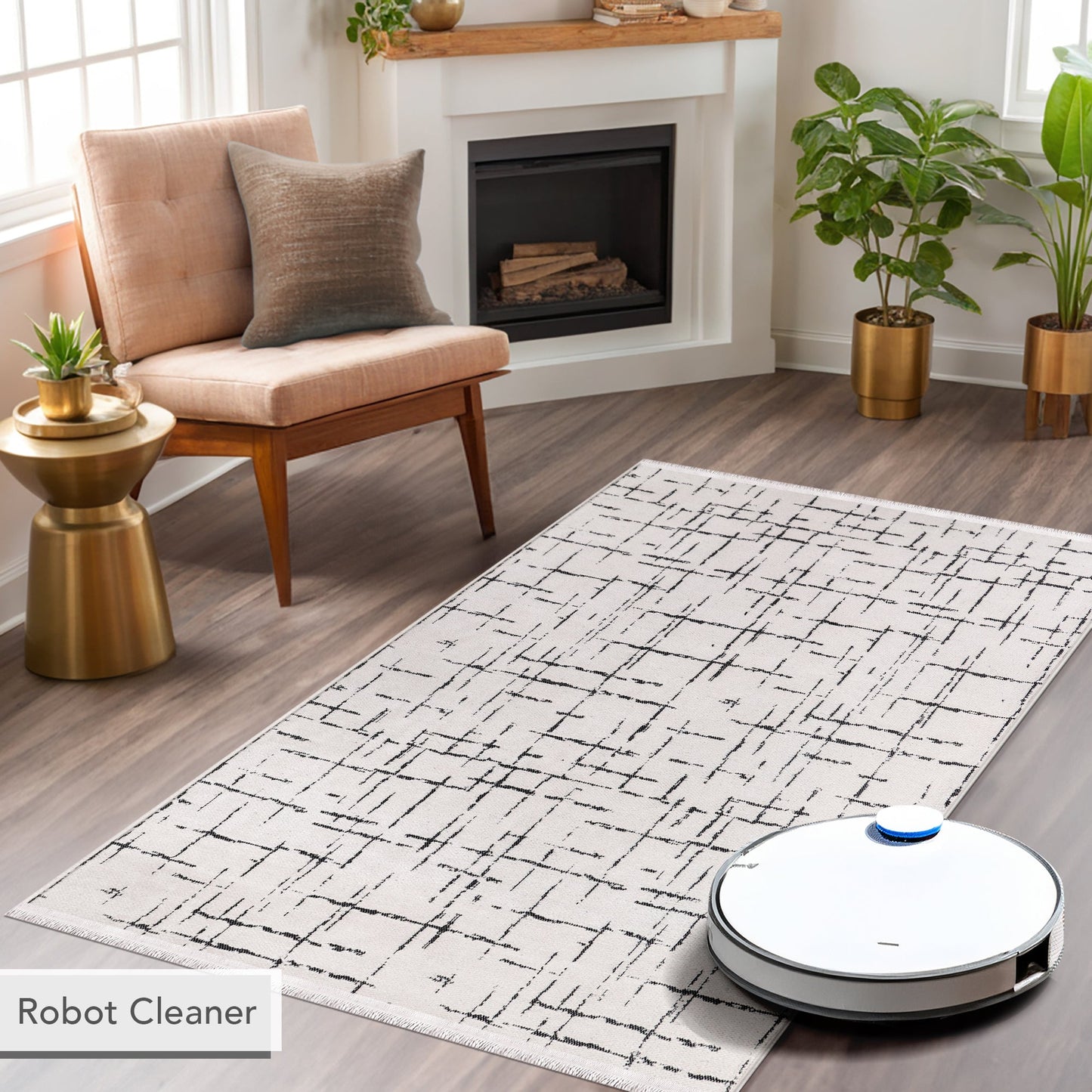 Ljuva Home Machine Washable Rug NT201 – WHITE Soft Chenille