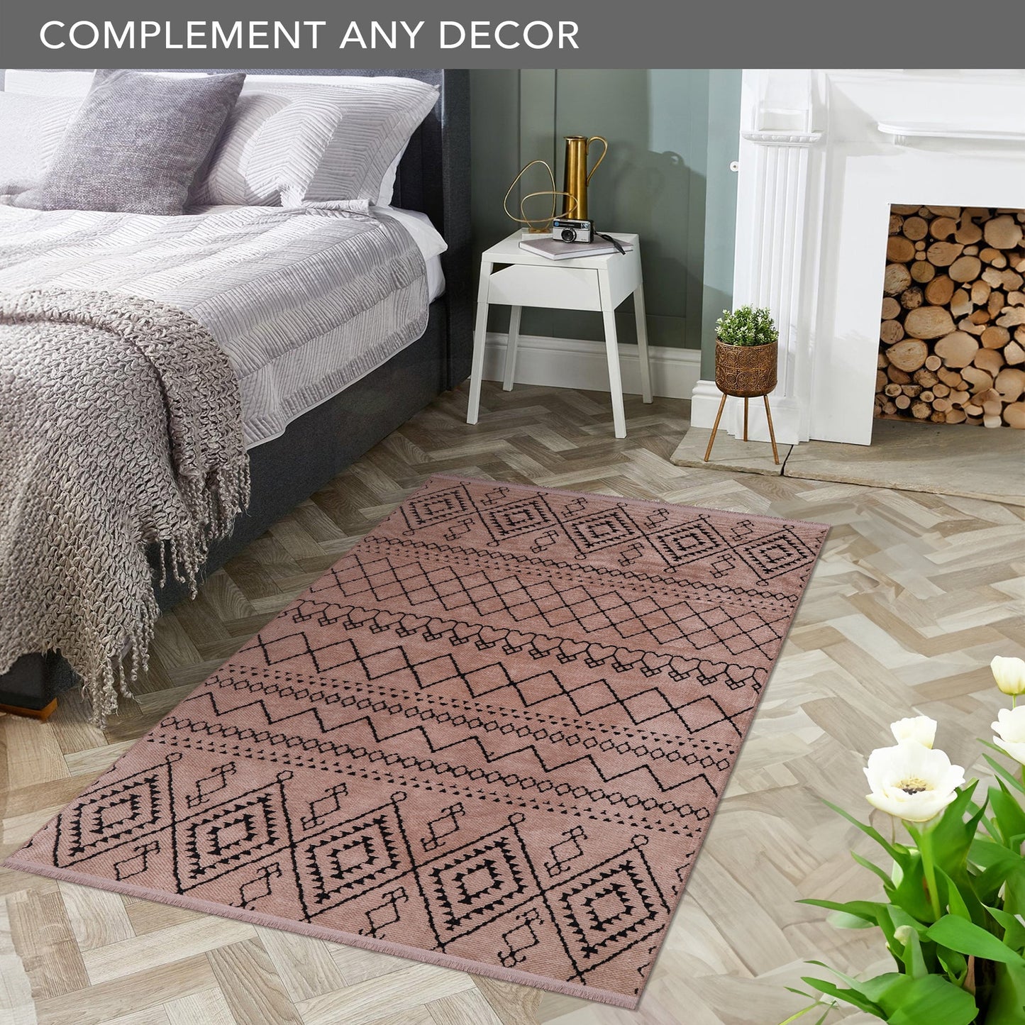 Ljuva Home Machine Washable Rug RW1801 – BROWN Soft Chenille